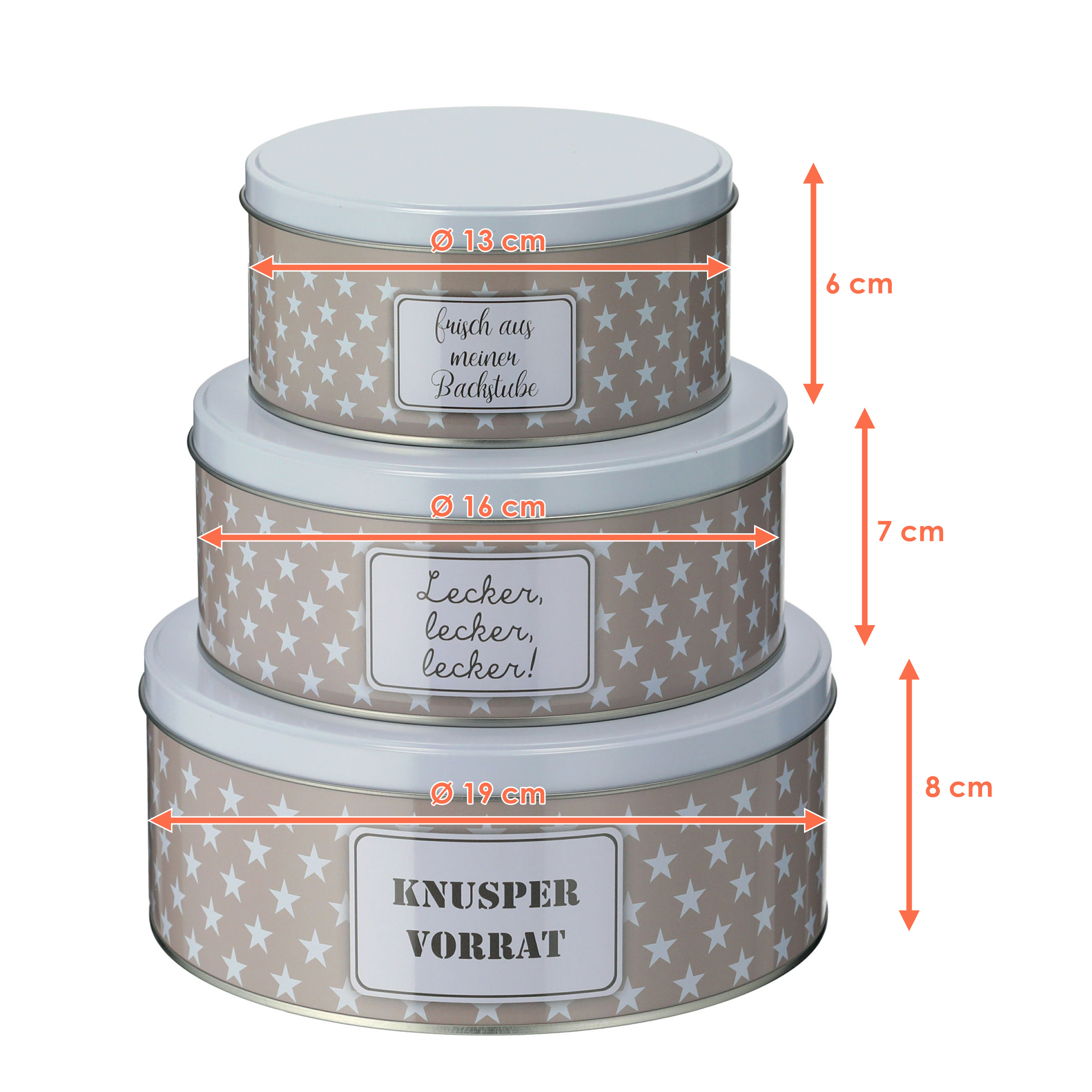 Metall Keksdose 3er Set - 5 Motive