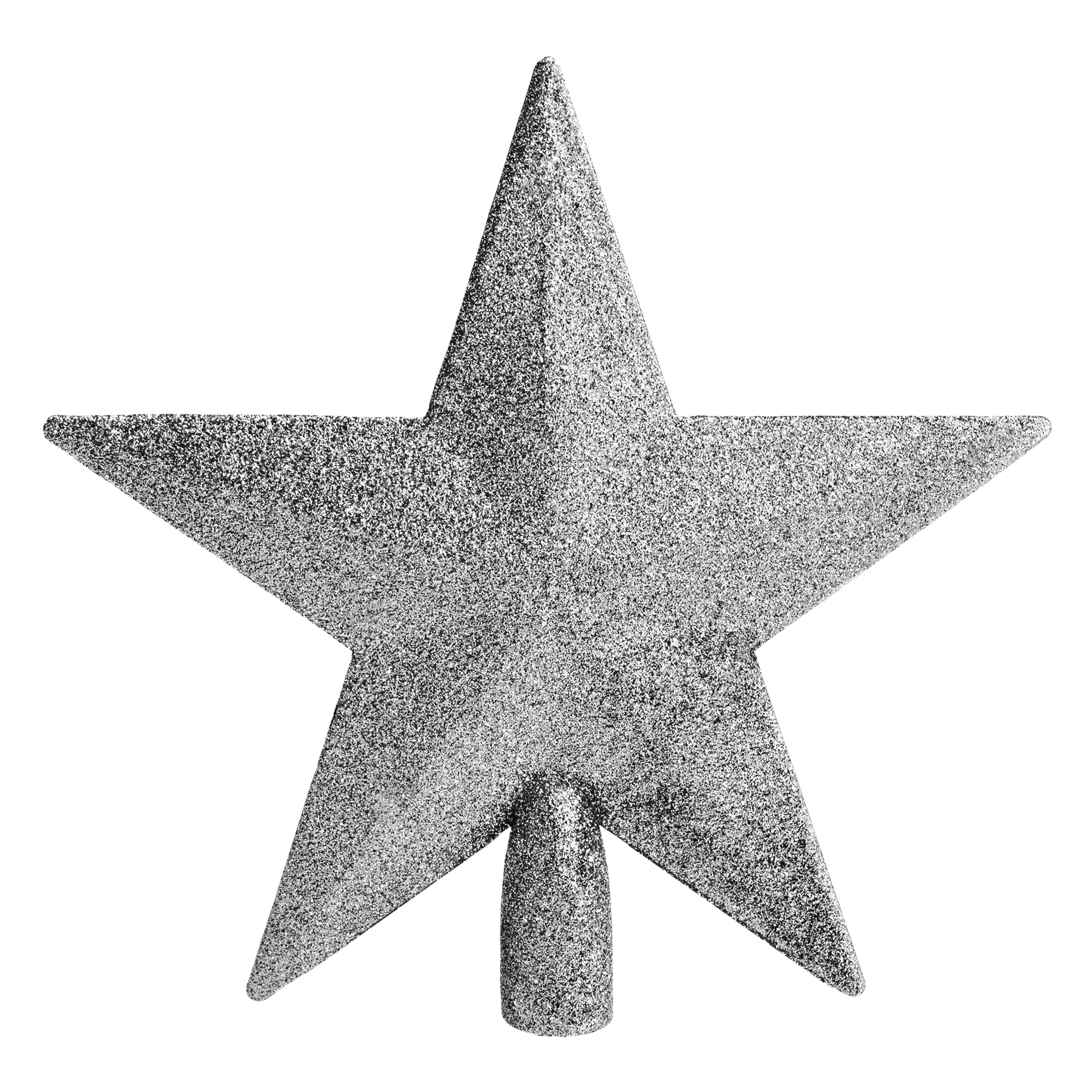 Weihnachtsbaum Spitze 20 cm mit Glitzer - silber -   Christbaumspitze 3D Weihnachtsstern