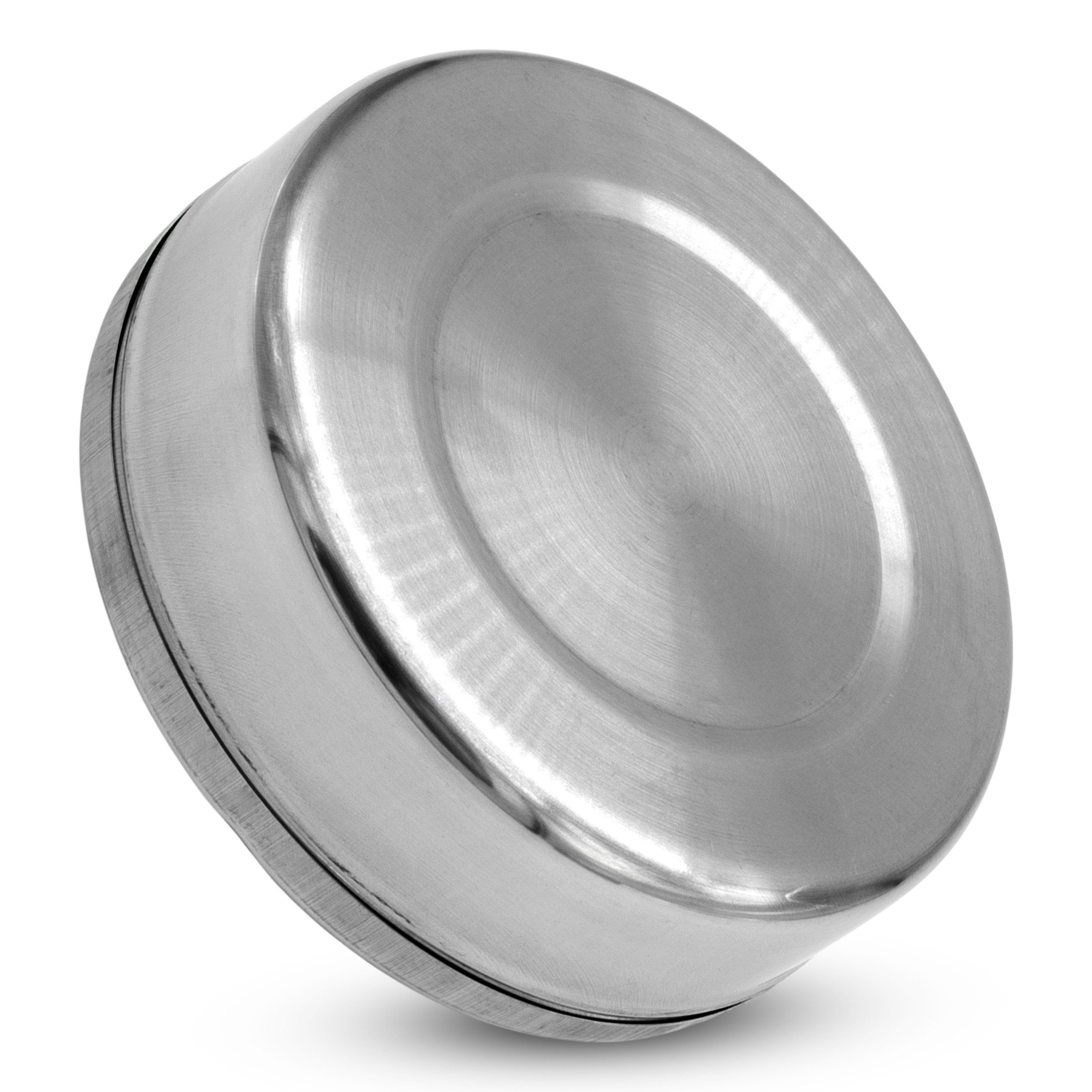 Edelstahl Sturmaschenbecher rund 11 cm mit abnehmbarem Deckel - 6er Set - Metall Tischaschenbecher silber mit Windschutz