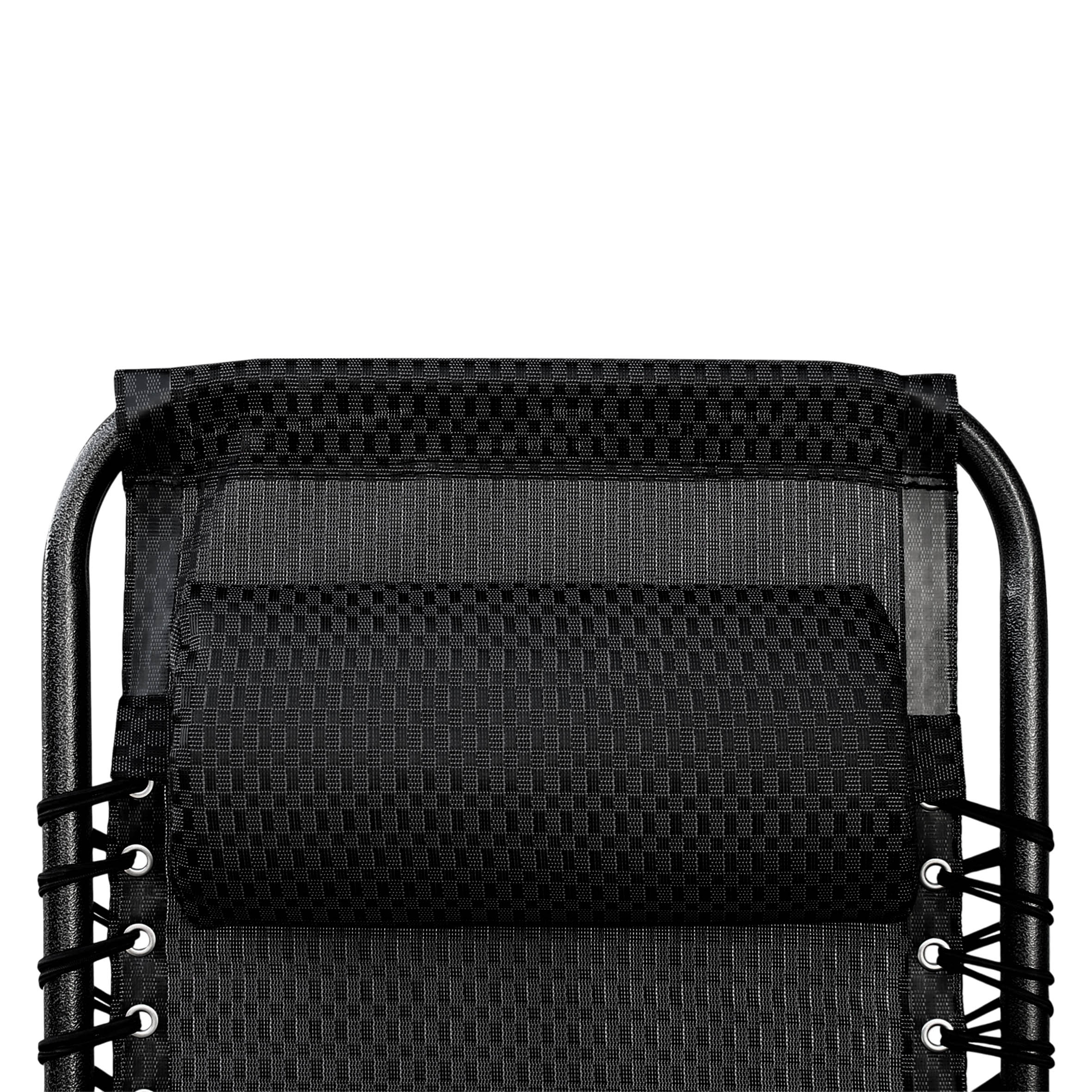 Relax Sessel mit Kopfkissen - 178 cm / anthrazit - Verstellbarer Garten Liegestuhl