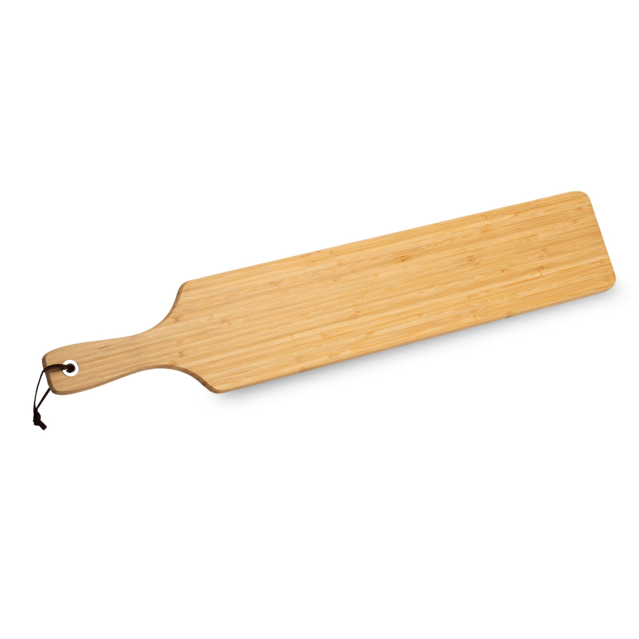Bambusholz Servierbrett natur lebensmittelecht - 75 x 14 cm - Massivholz Tapasbrett rechteckig mit Griff