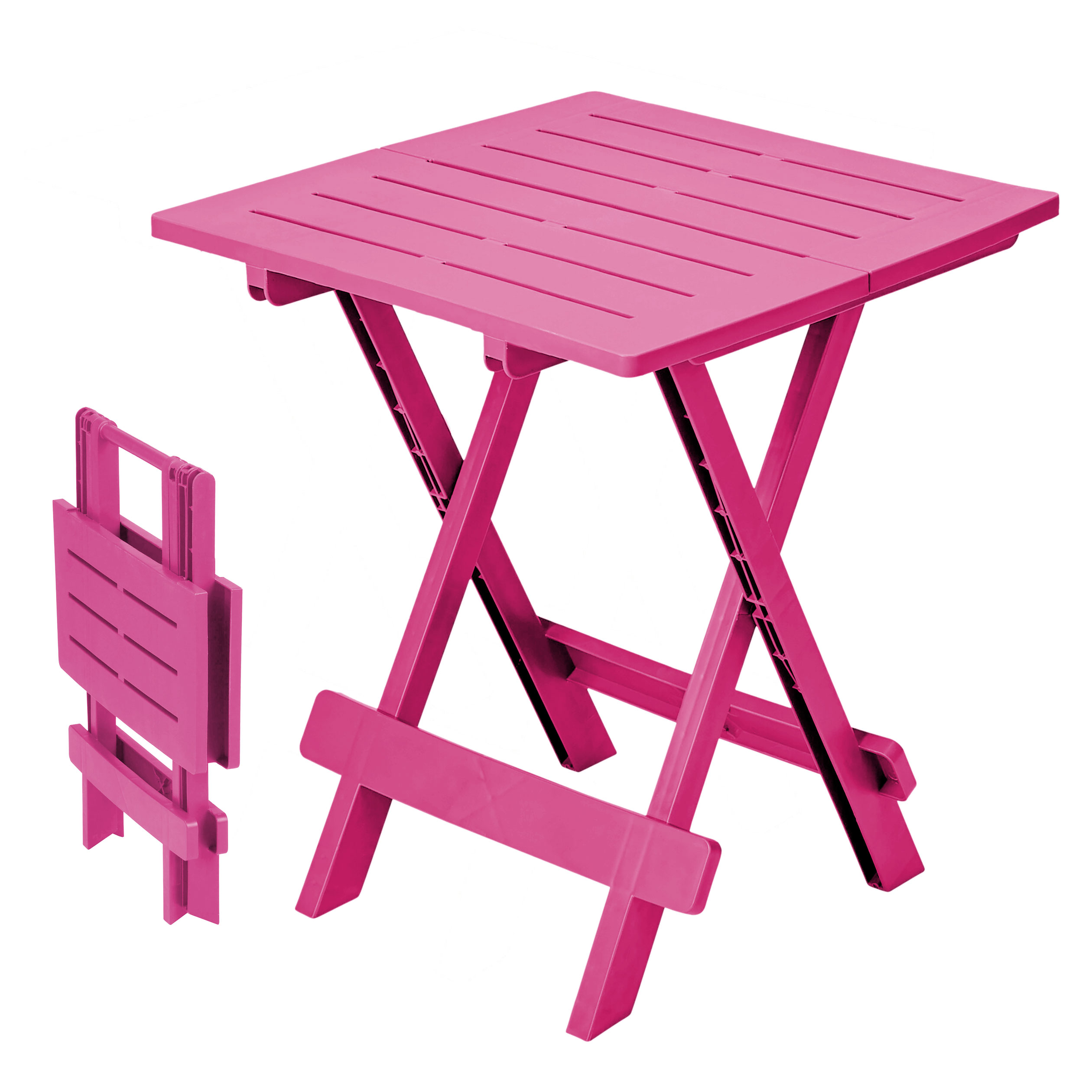Kunststoff Klapptisch 45 x 43 cm - pink - Garten Beistelltisch klappbar
