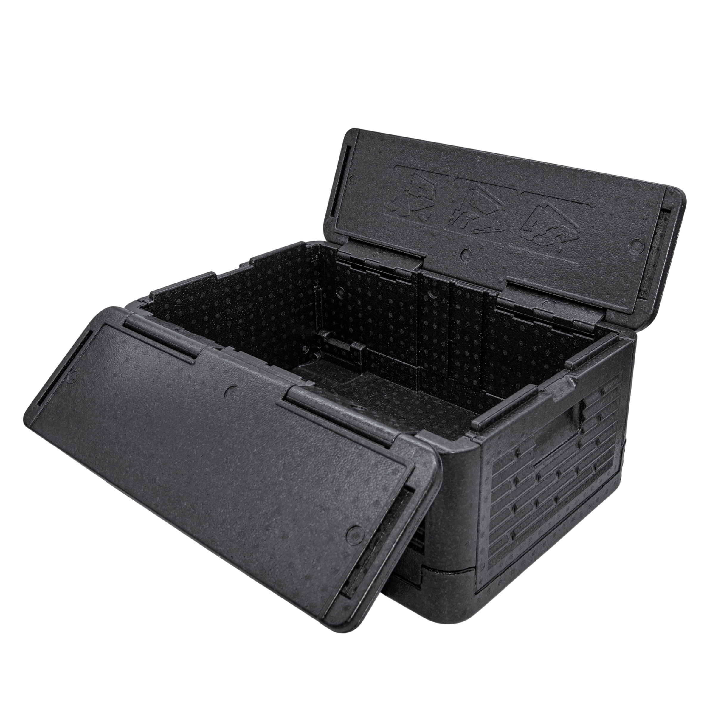 Thermobox faltbar schwarz zum Warmhalten und Kühlen - 42 L - Warmhaltebox für Essen klappbar 60 x 41 cm