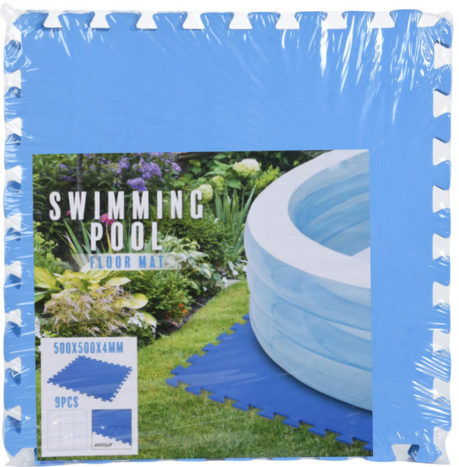 Pool Unterlage 50x50 cm blau - 9 Stück - Bodenschutz Unterleg Matte Stecksystem