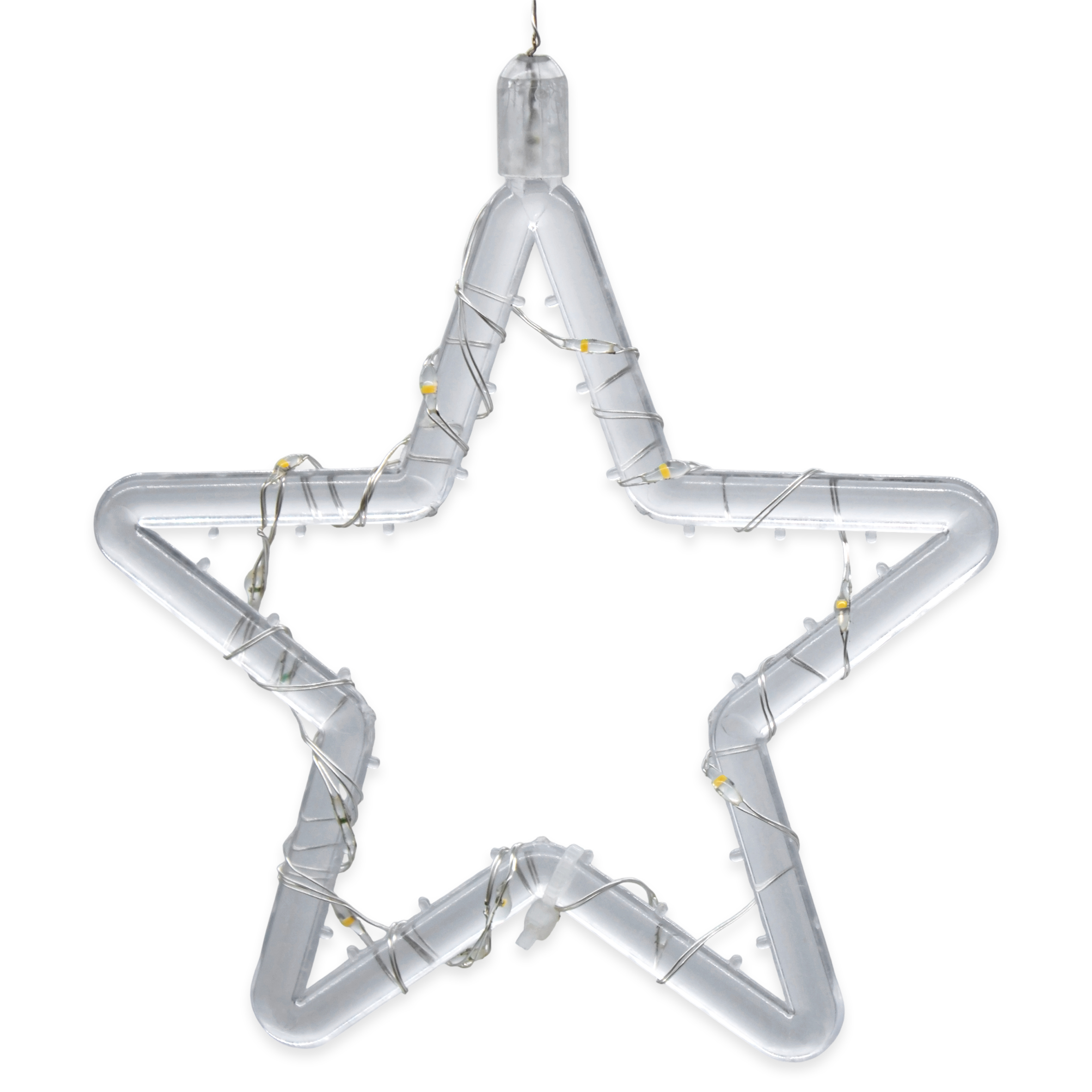 LED Weihnachtsdeko für Außen 3 Sterne mit Timer - 58 cm - Leuchstern Fensterdeko warm weiß Batterie betrieben