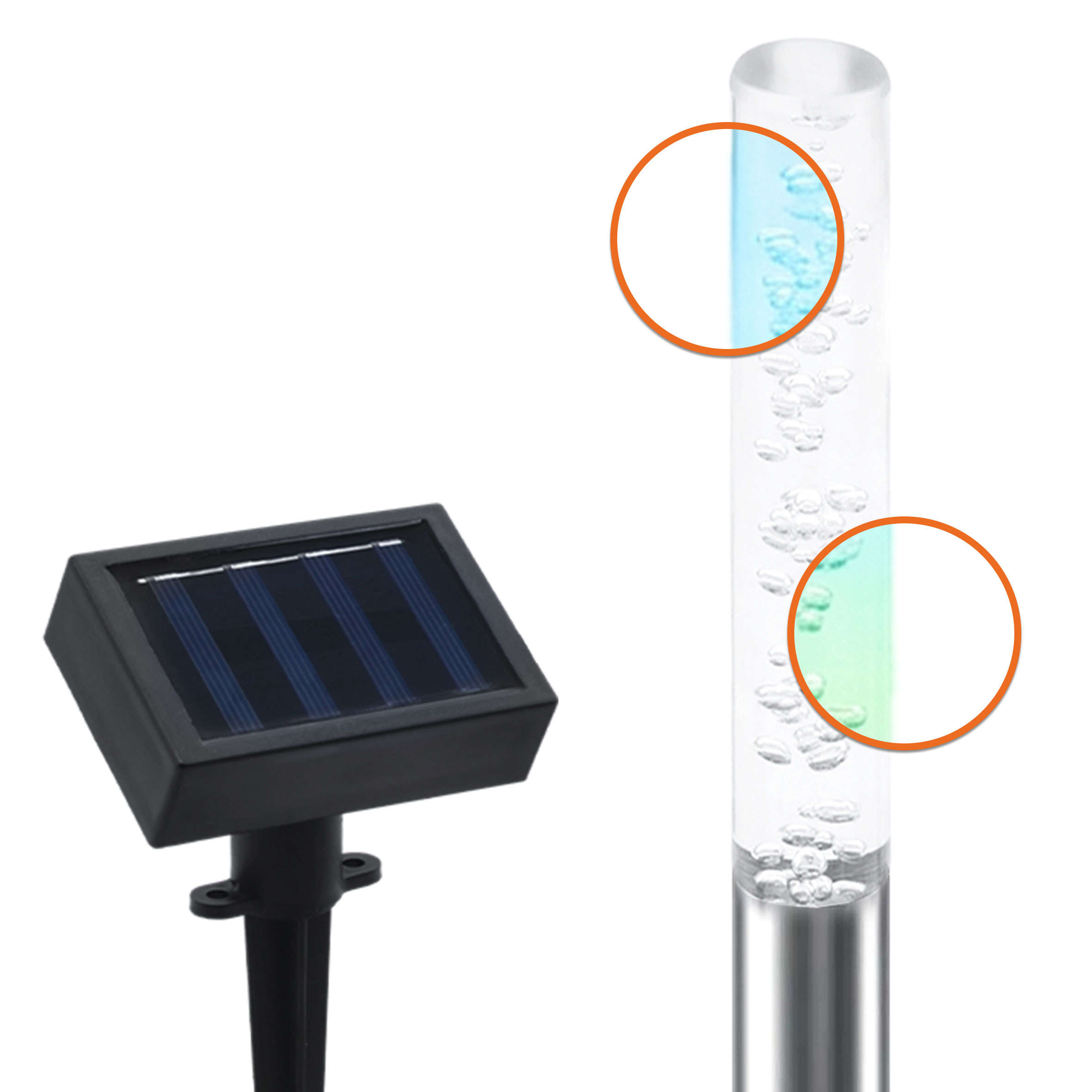 LED Solar Leuchten Bubbles - 6er Set - Garten Steckleuchten mit Farbwechsel