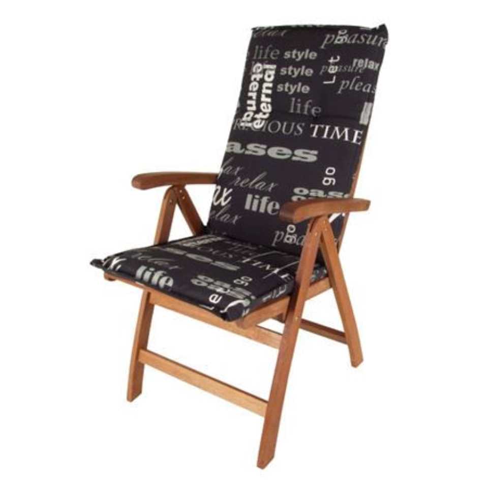 Universal Hochlehner Polster Auflage 123 cm - 17 verschiedene Designs / Farben - Gartenstuhl Sitzkissen Stuhlauflage