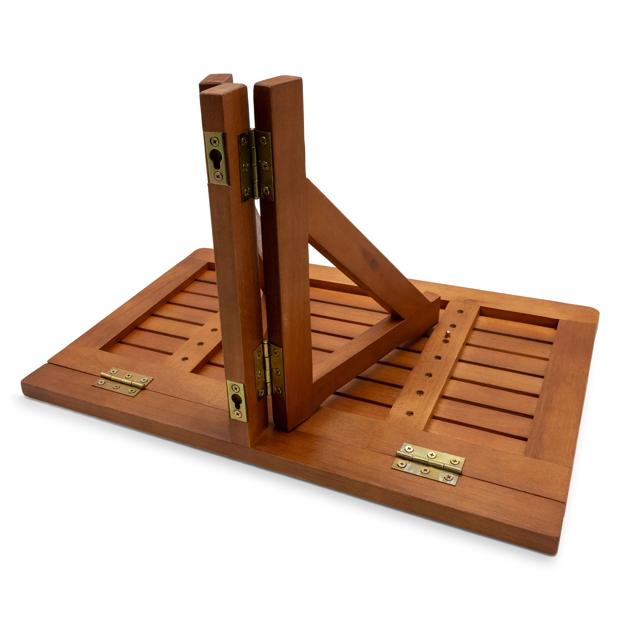 Eukalyptus Balkontisch natur - 60x40 cm - Balkon Hängetisch aus Holz