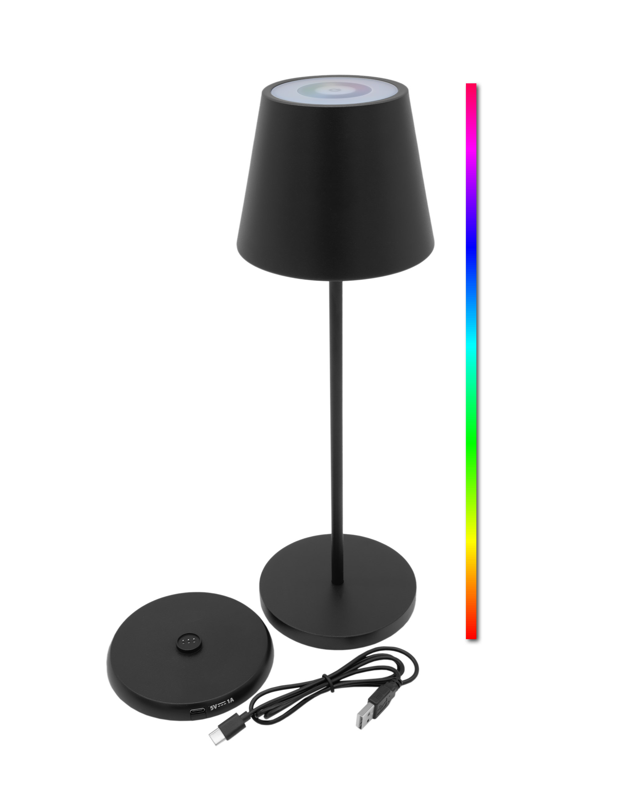 LED Akku Touchleuchte Multi Color mit Ladestation - 35 x 11 cm