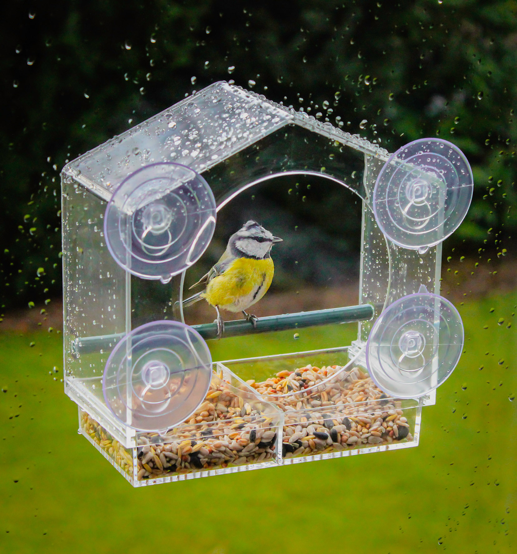 Fenster Futterhäuschen für Vögel - 20 x 18 cm