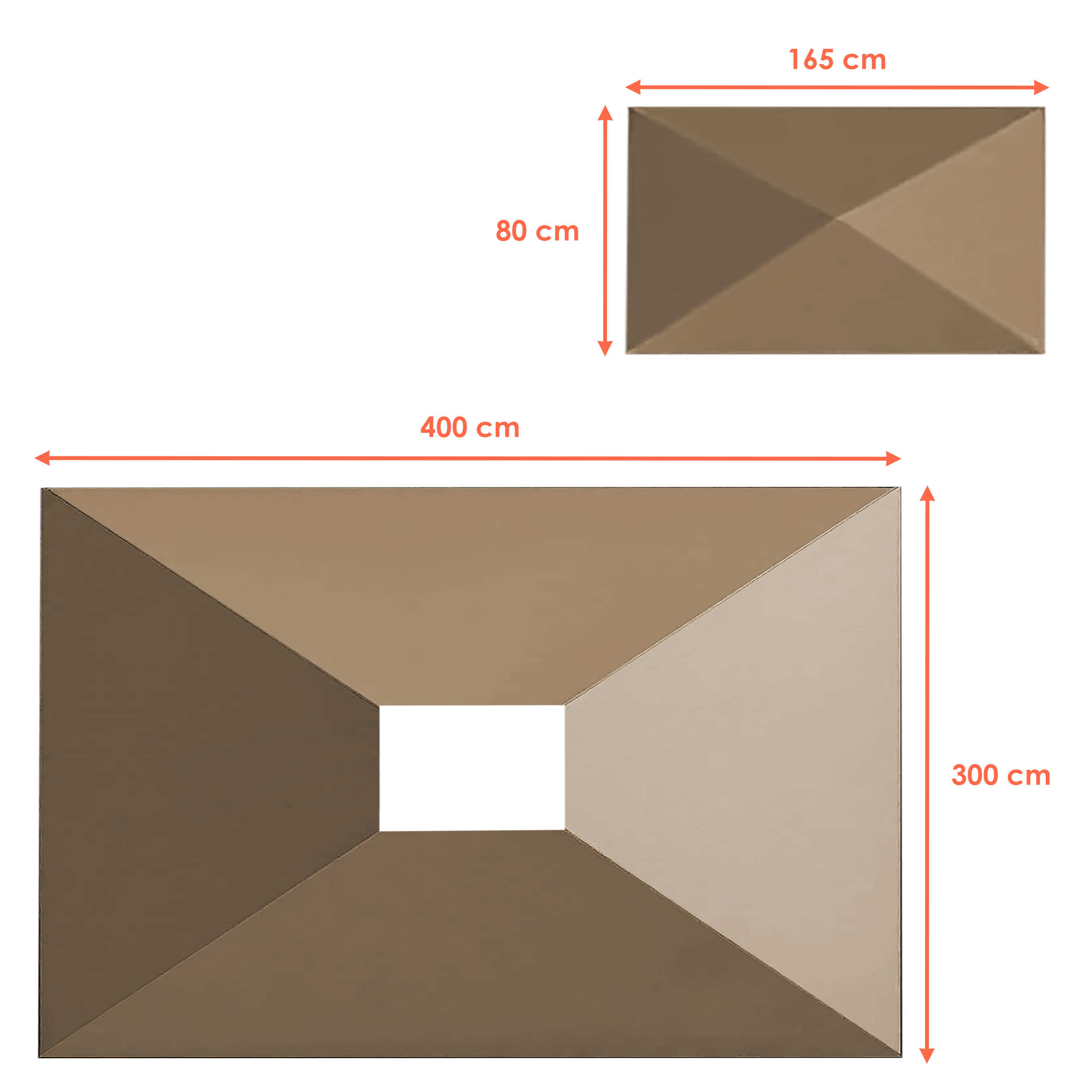 Dach für Pavillon 3x4 m, PVC beschichtet, wasserdicht - Farbe: wählbar