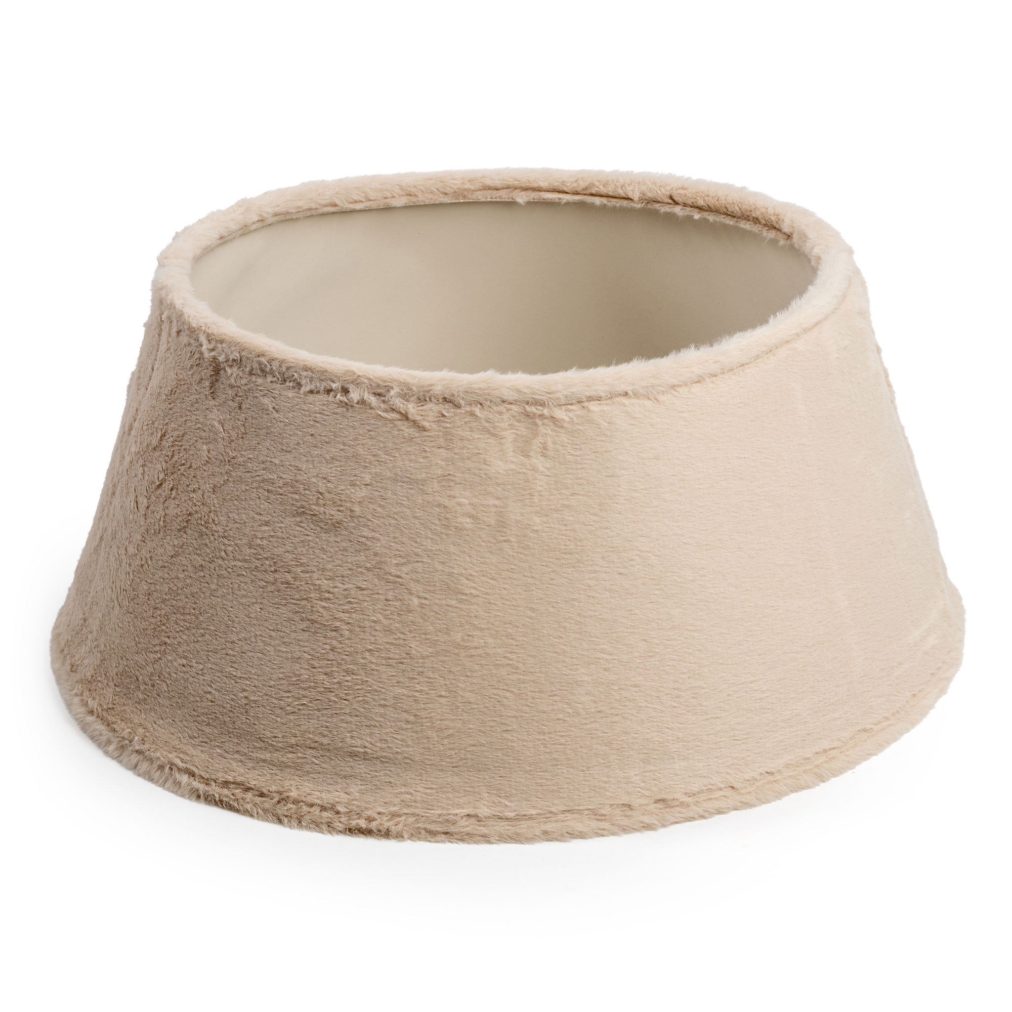 Weihnachtsbaumrock 56 x 25 cm aus Plüsch Stoff - beige - Christbaumständer Samt Abdeckung