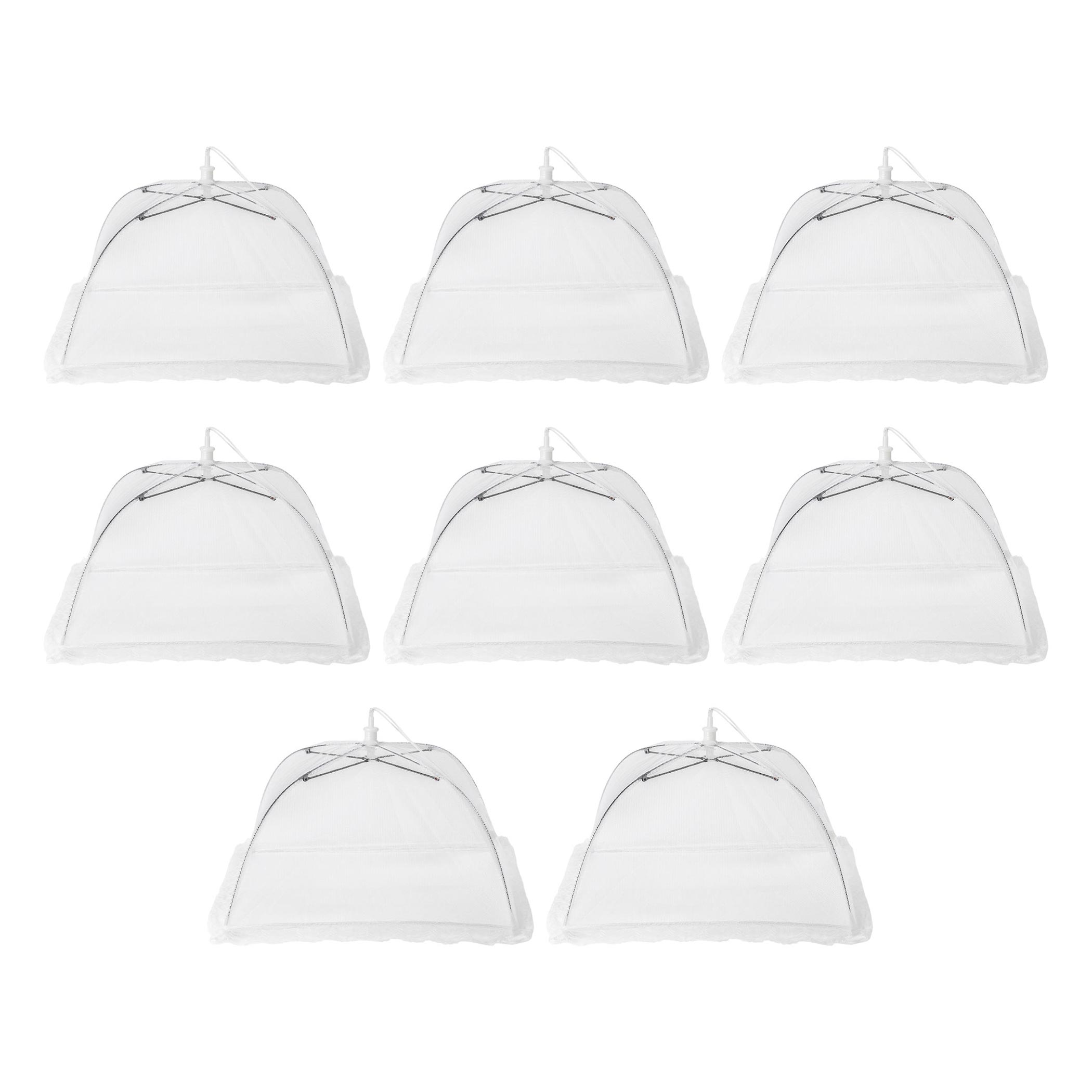 Insekten Schutzhaube 30 x 30 cm weiß - 8er Set - Lebensmittel Abdeckhaube faltbar