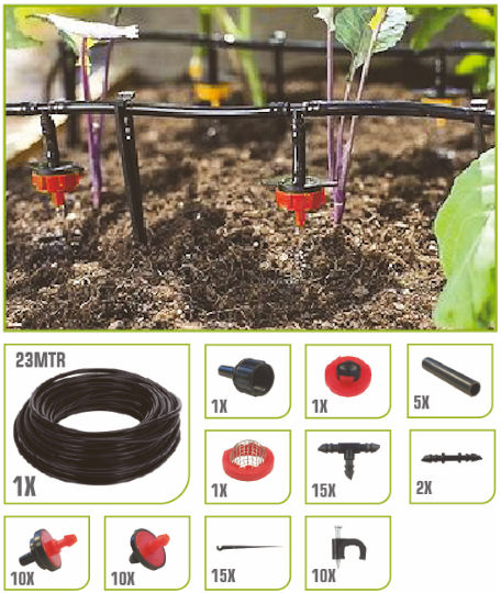 XL Bewässerungssystem für Blumenbeete - 23 m / 71 Teile - Garten Schlauch System für Topfpflanzen