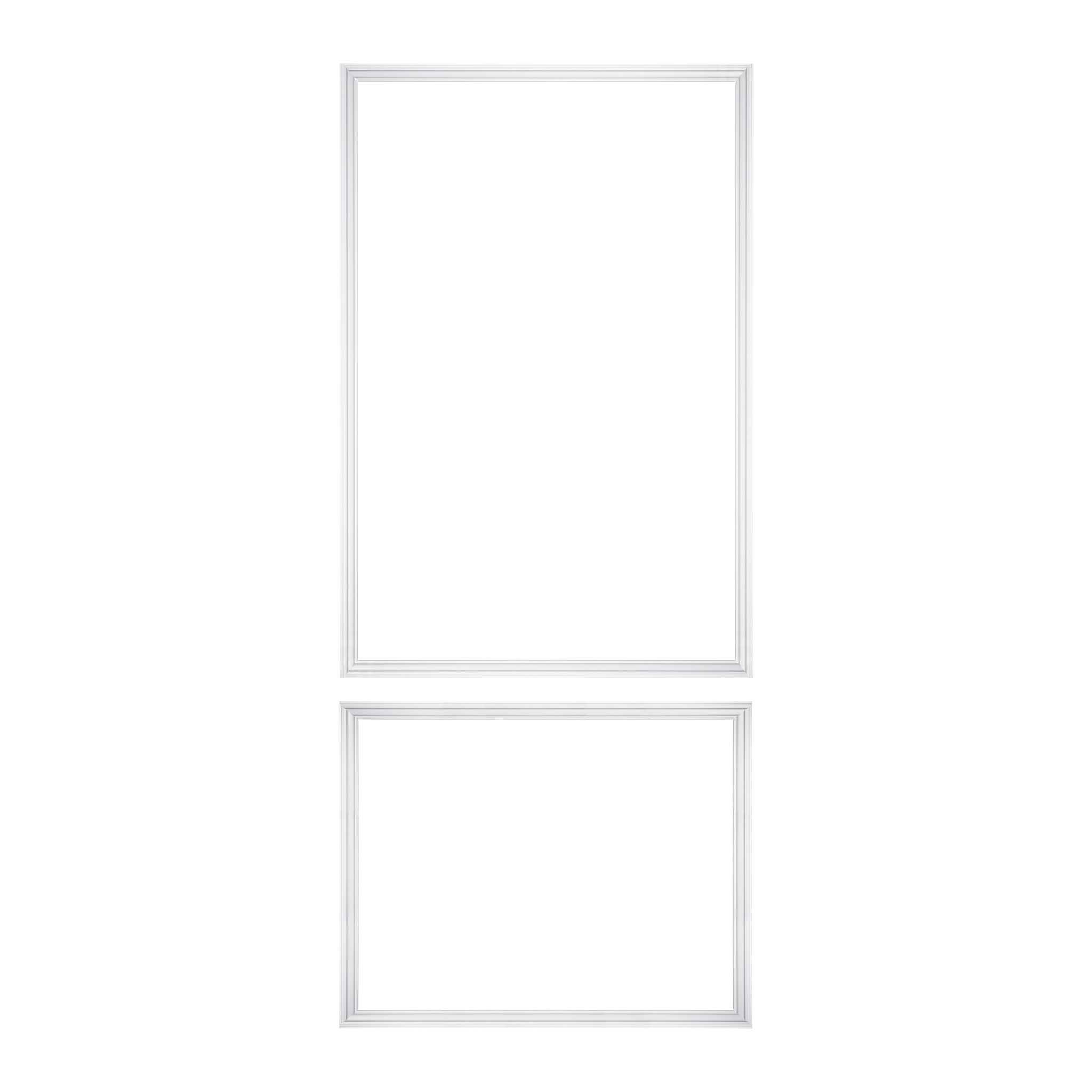 Zierleisten Set 8-teilig aus Polystyrol weiß vorgeschnitten - für 1x 80x60 cm & 1x 120x80 cm - Stuckleiste 8 Stück für Wand und Deckendekoration
