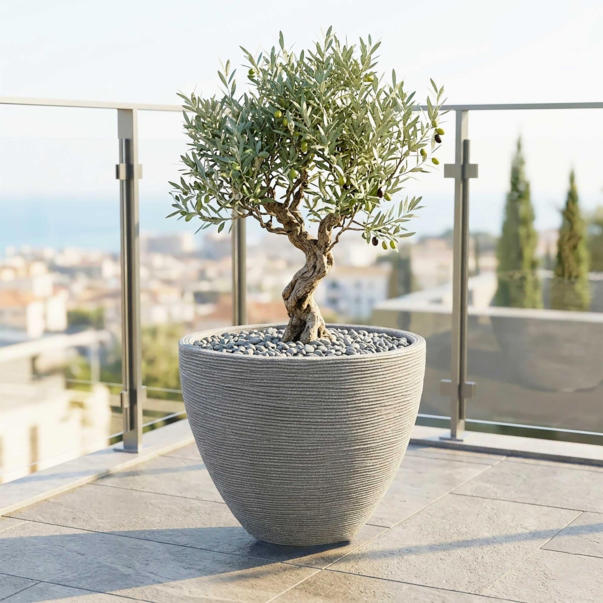 Blumenkübel im Rillendesign ca. 39,5 cm x 31 cm - Farbe: wählbar