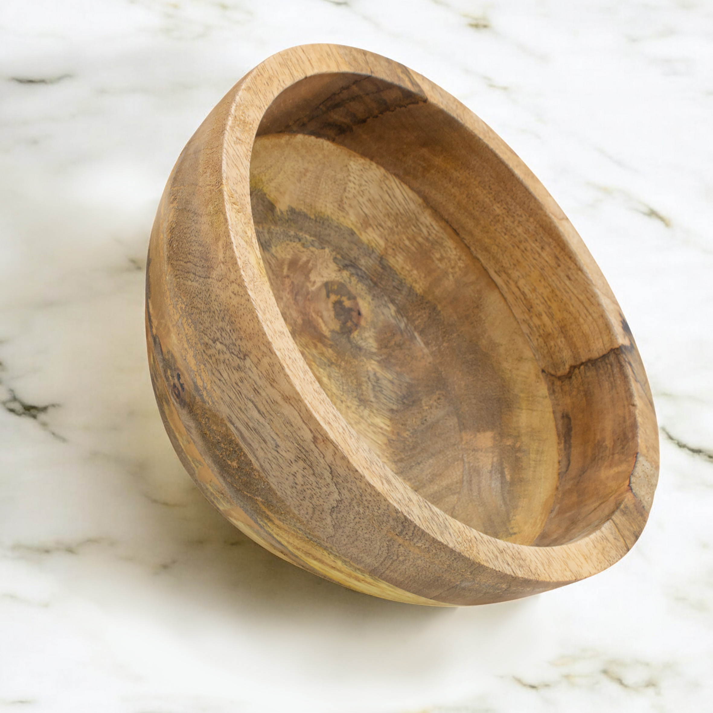 Mango Deko Schale natur - 20 cm - Holz Obst Teller rund