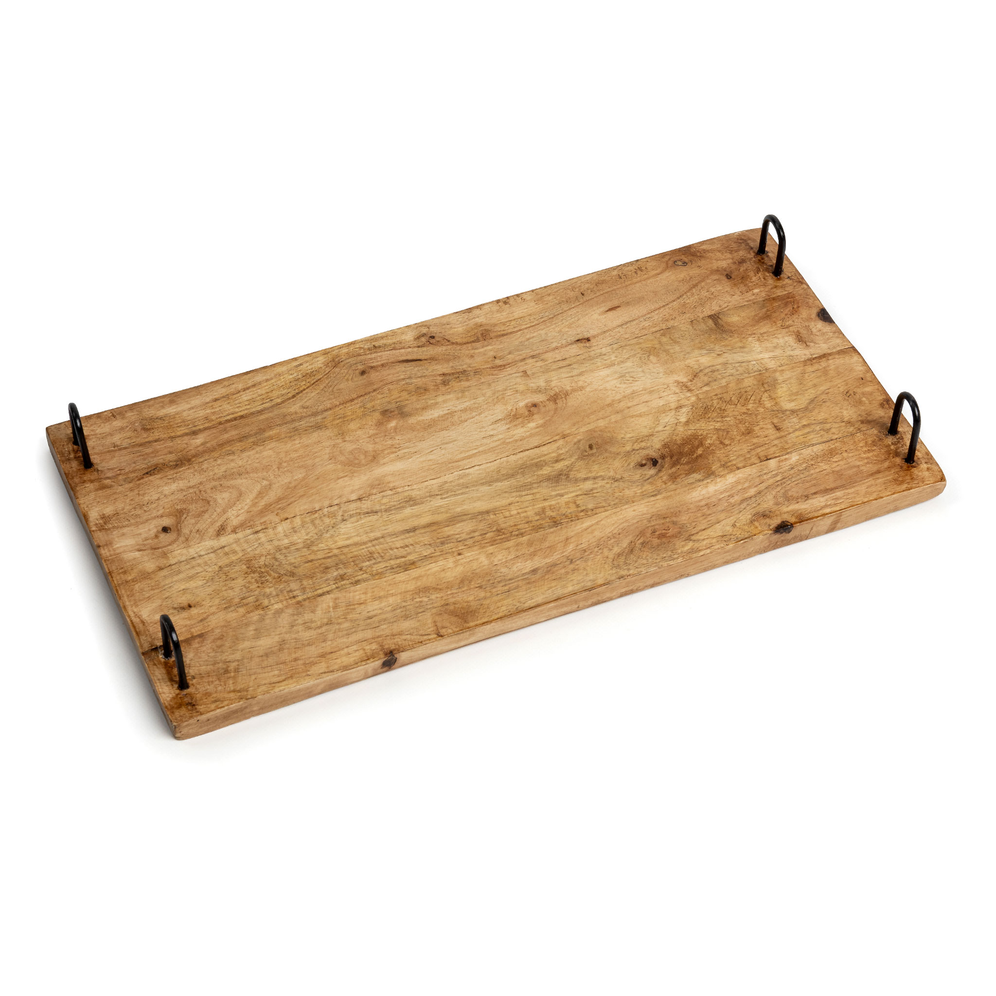 Mango Servierplatte mit 4 Standfüßen - 50 cm - großes Holz Tablett für Käse oder Tapas