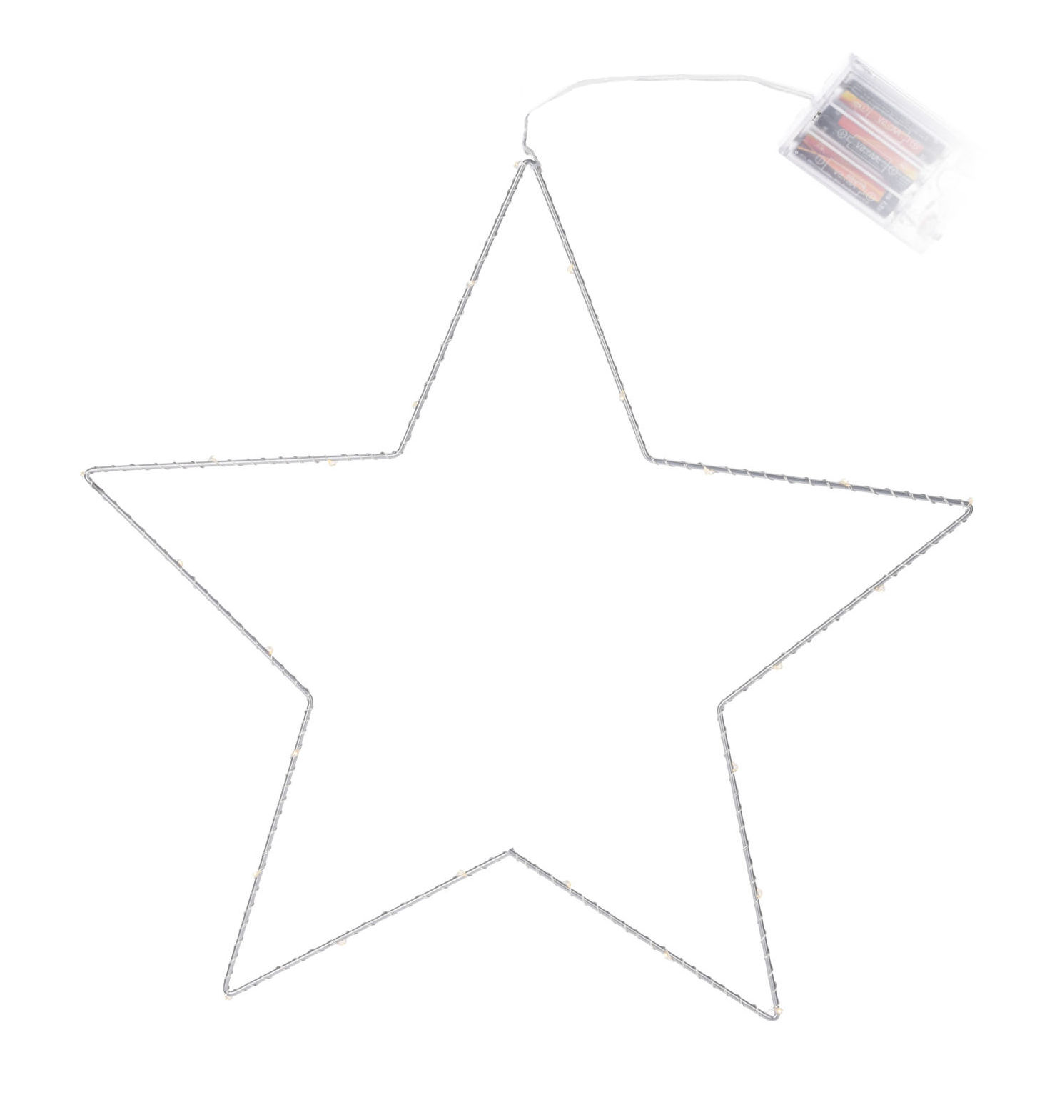 Beleuchteter Stern in silber mit 25 LED - Ø 45 cm 002
