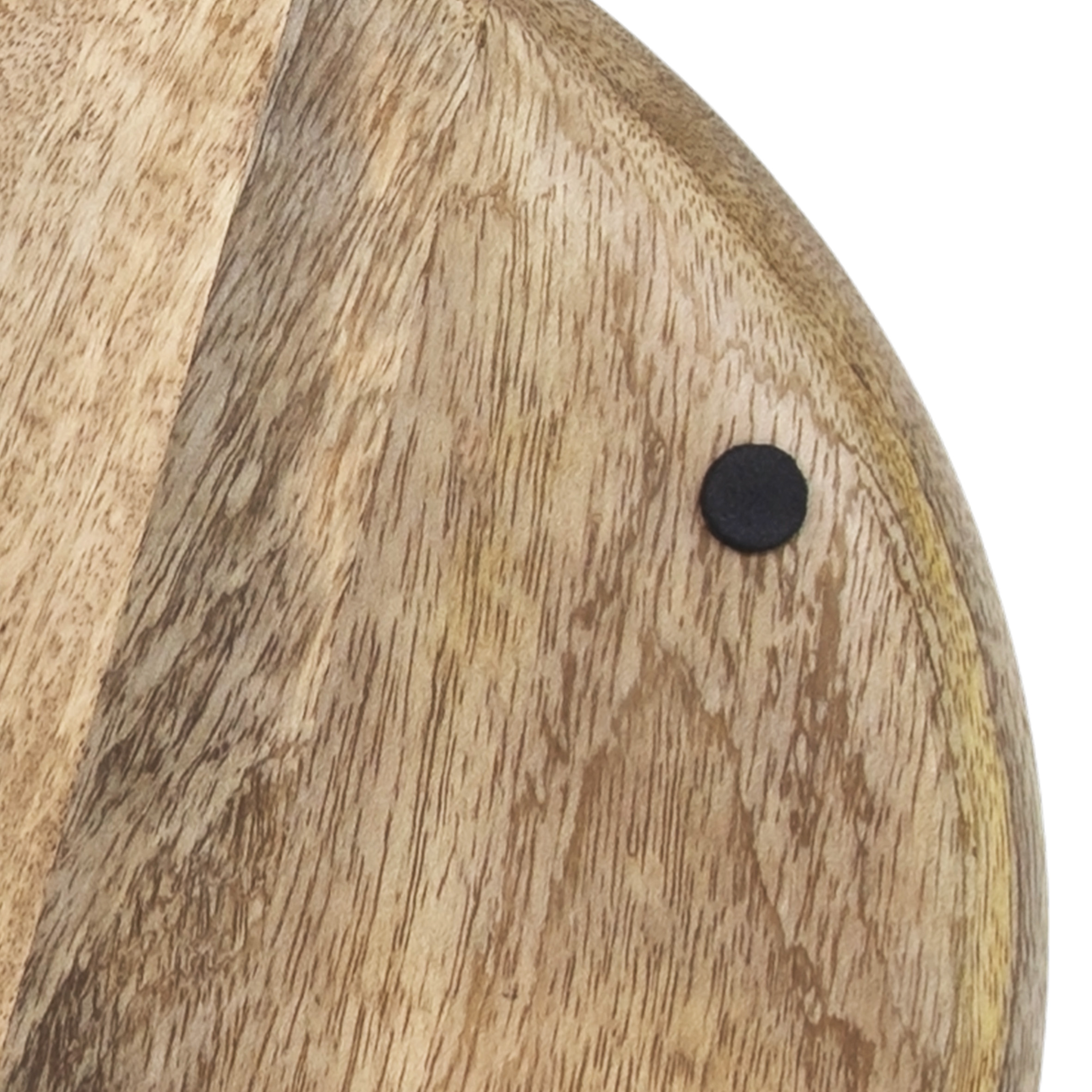 Mango Holztablett rund natur poliert - 30 cm - Landhaus Holz Kerzenteller mit Rand