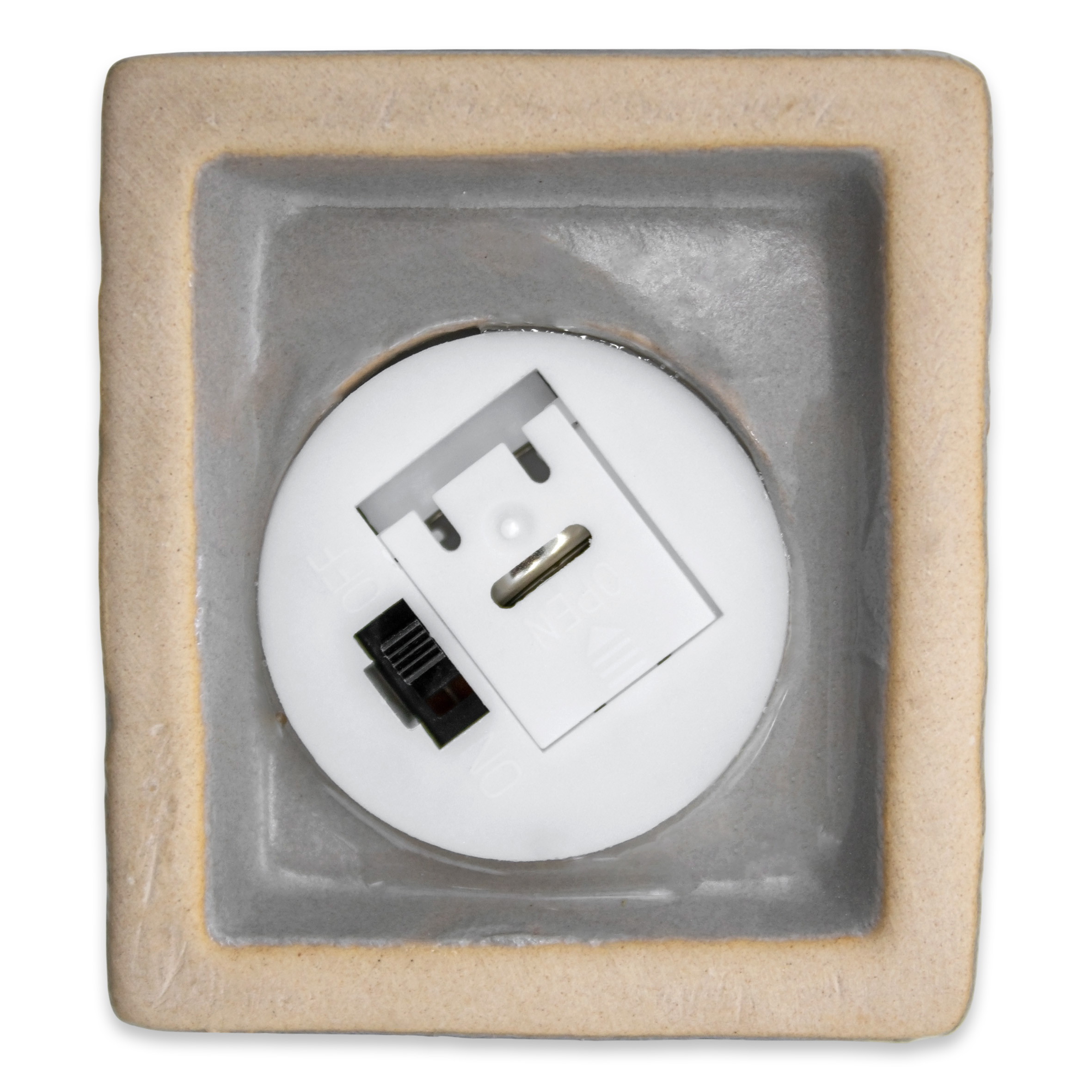 LED Porzellan Haus 11 cm inklusive Batterie - 3er Set - Deko Weihnachtsdorf mit Beleuchtung in warm weiß