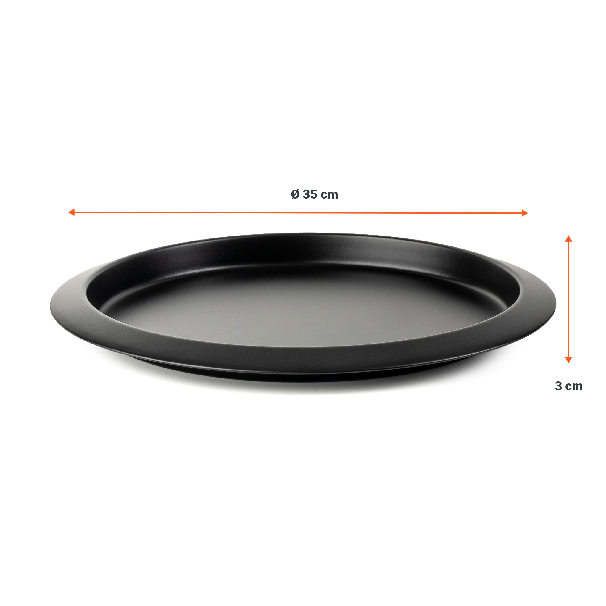 Metall Tablett schwarz - Ø 35 cm - Deko- oder Kerzenteller