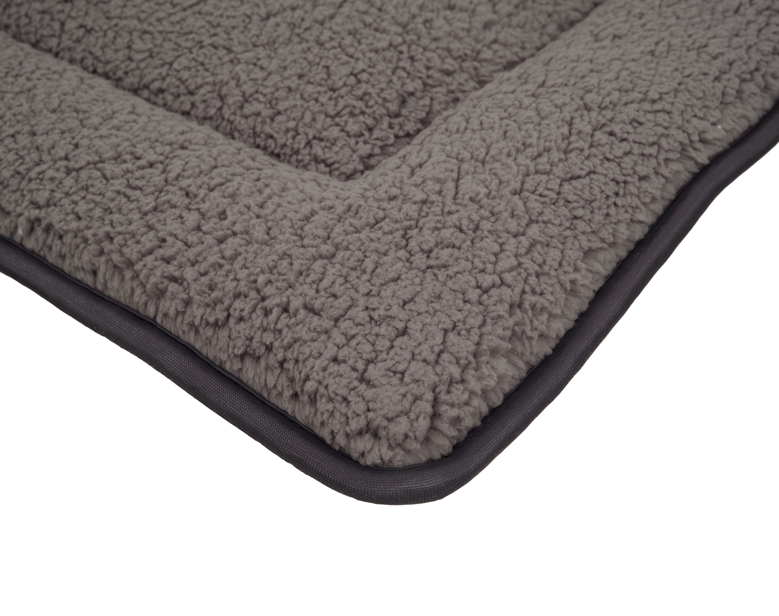Plüsch Haustiermatte waschbar 90 x 60 cm - grau - Hundebett mit rutschfester Unterseite