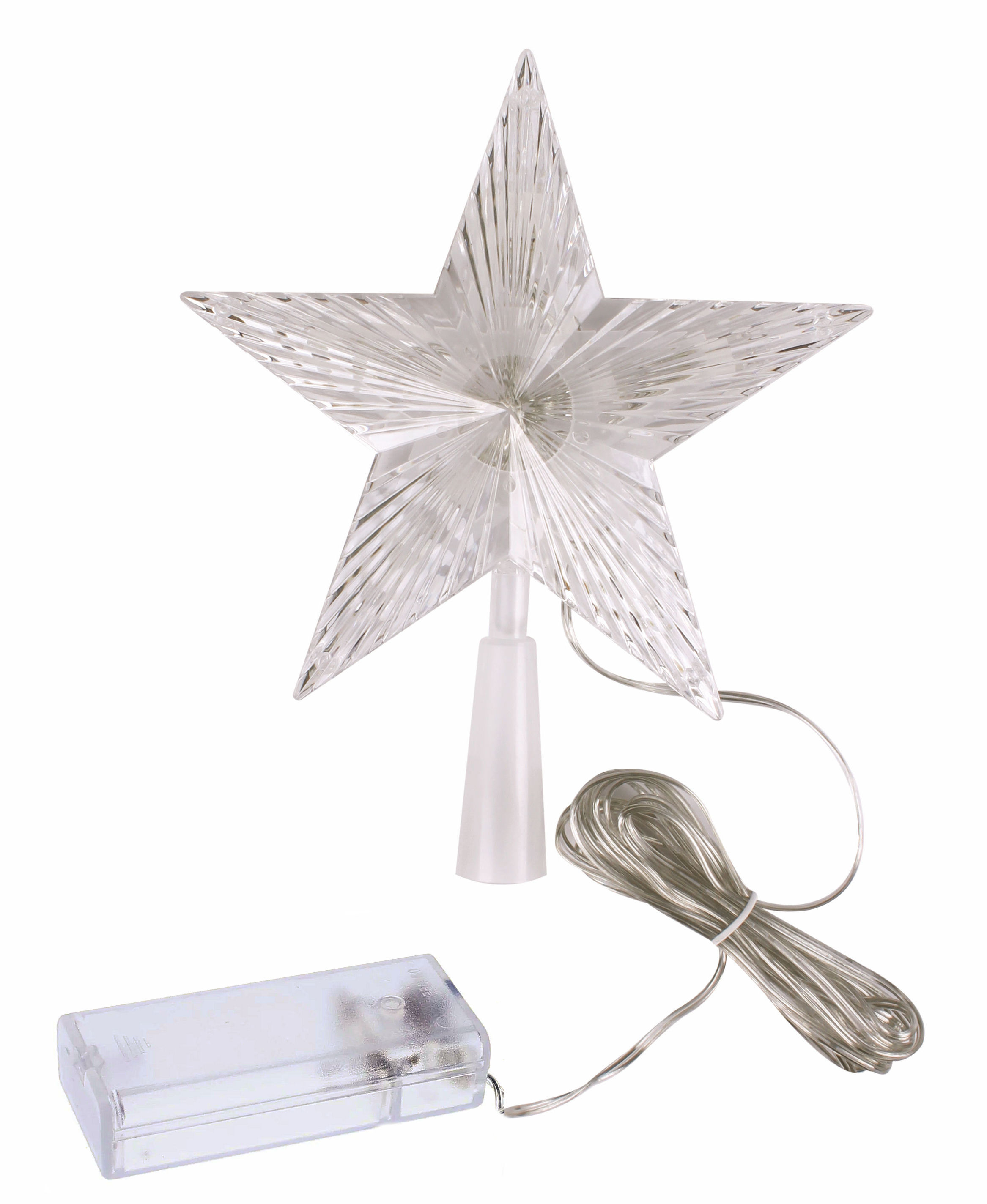 Weihnachtsbaum Spitze / Timer - LED STERN - 10 LED