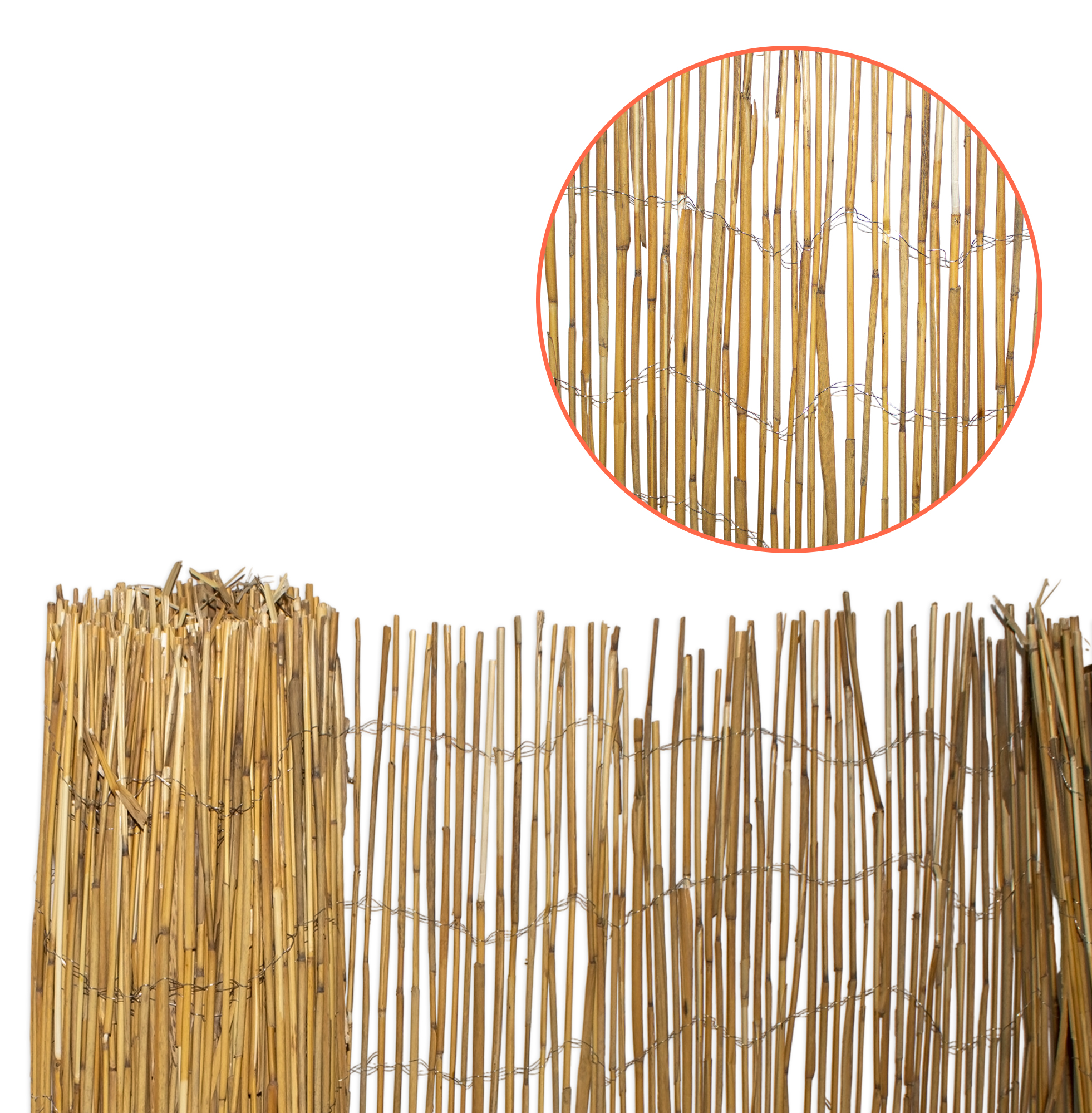 Sichtschutz Matte aus natürlichem Schilf - 500 x 100 cm - Schilfrohr Windschutz Zaun blickdicht