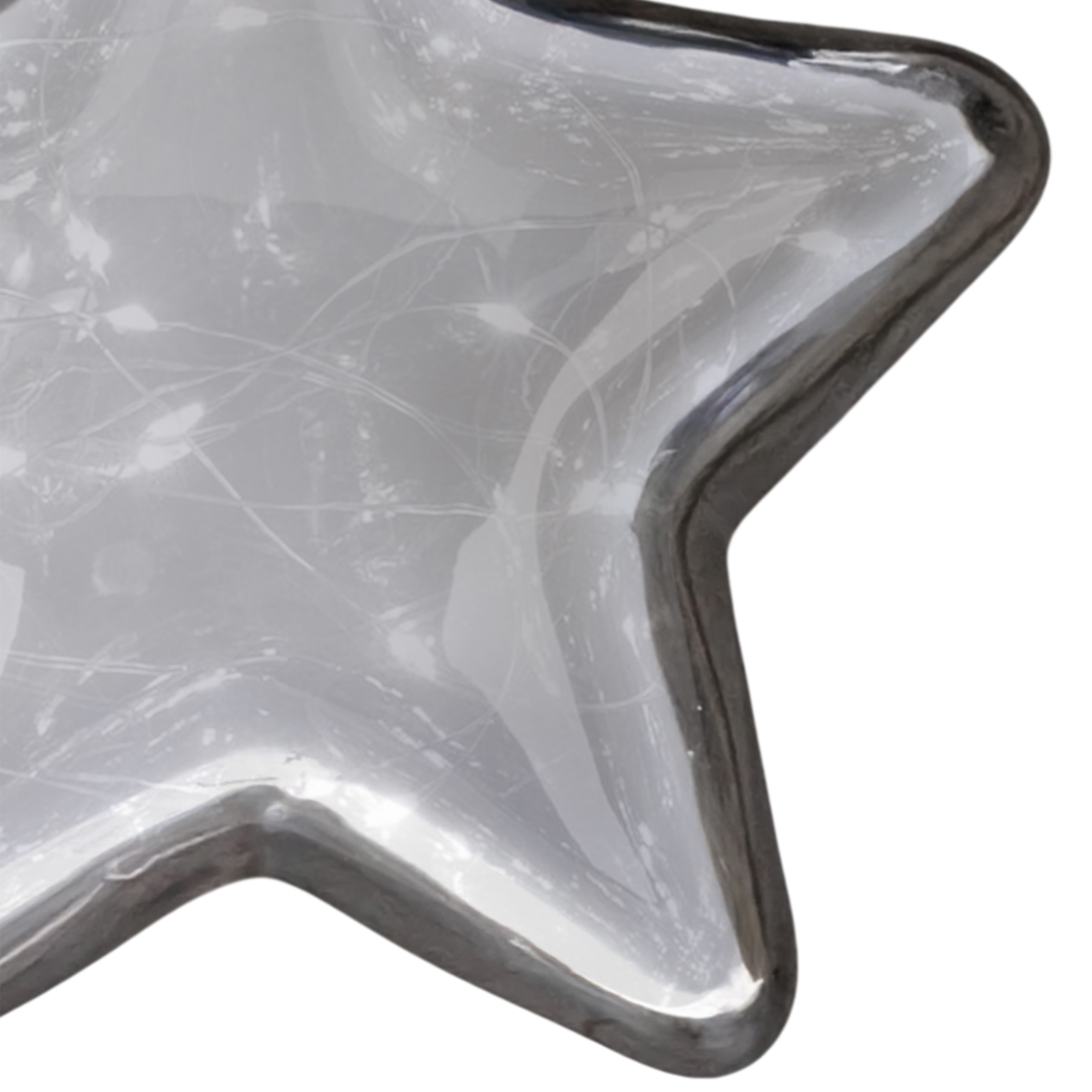 LED Glas Weihnachtsstern mit Tau zum Hängen mit Timer - Ø 20 cm - Stern Dekohänger warm weiß beleuchtet Batterie betrieben