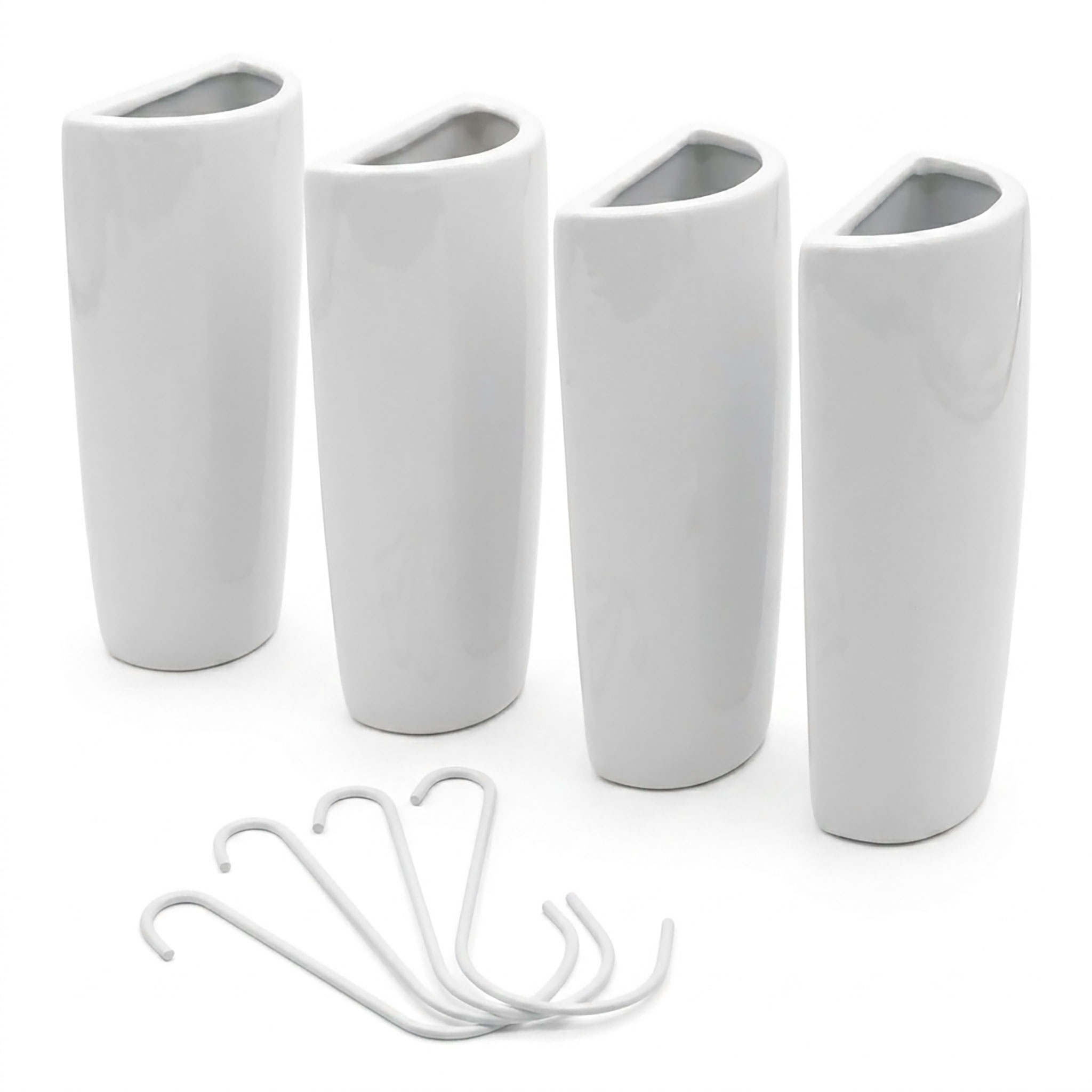 Keramik Luftbefeuchter halbrund für Heizkörper 4er Set - 19 x 9 cm - Wasserverdunster zum Einhängen an Heizkörpern