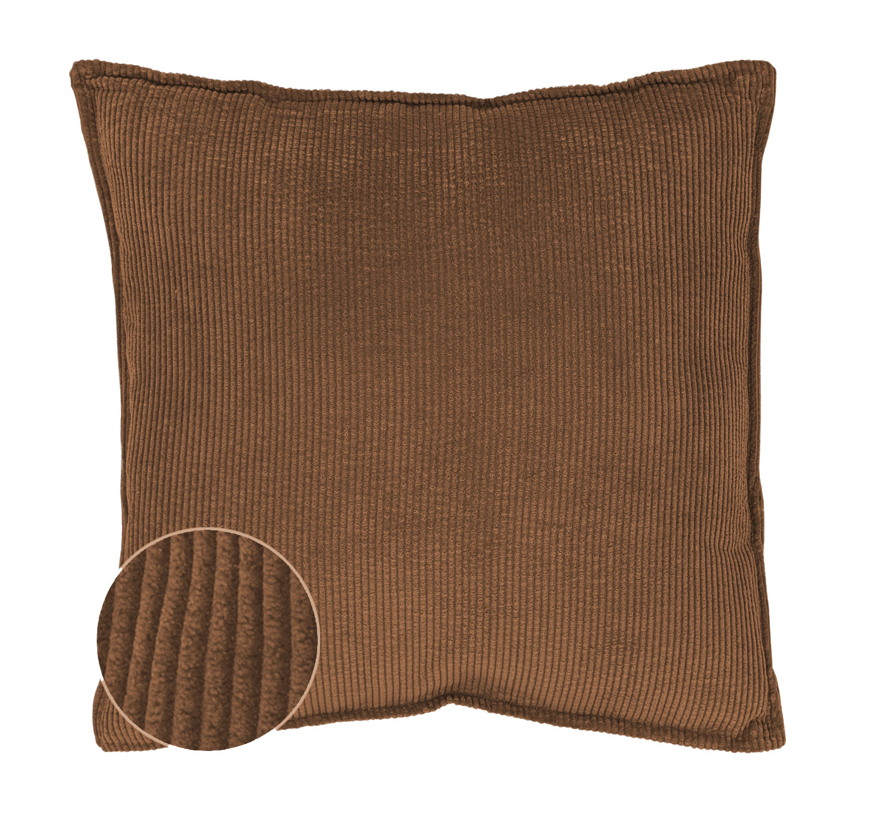 Cord Dekokissen 2er Set je 45 cm - kokossnuss braun / schwarz / braun - Zierkissen mit Füllung und Bezug - Kuschelkissen Sofakissen Rückenkissen