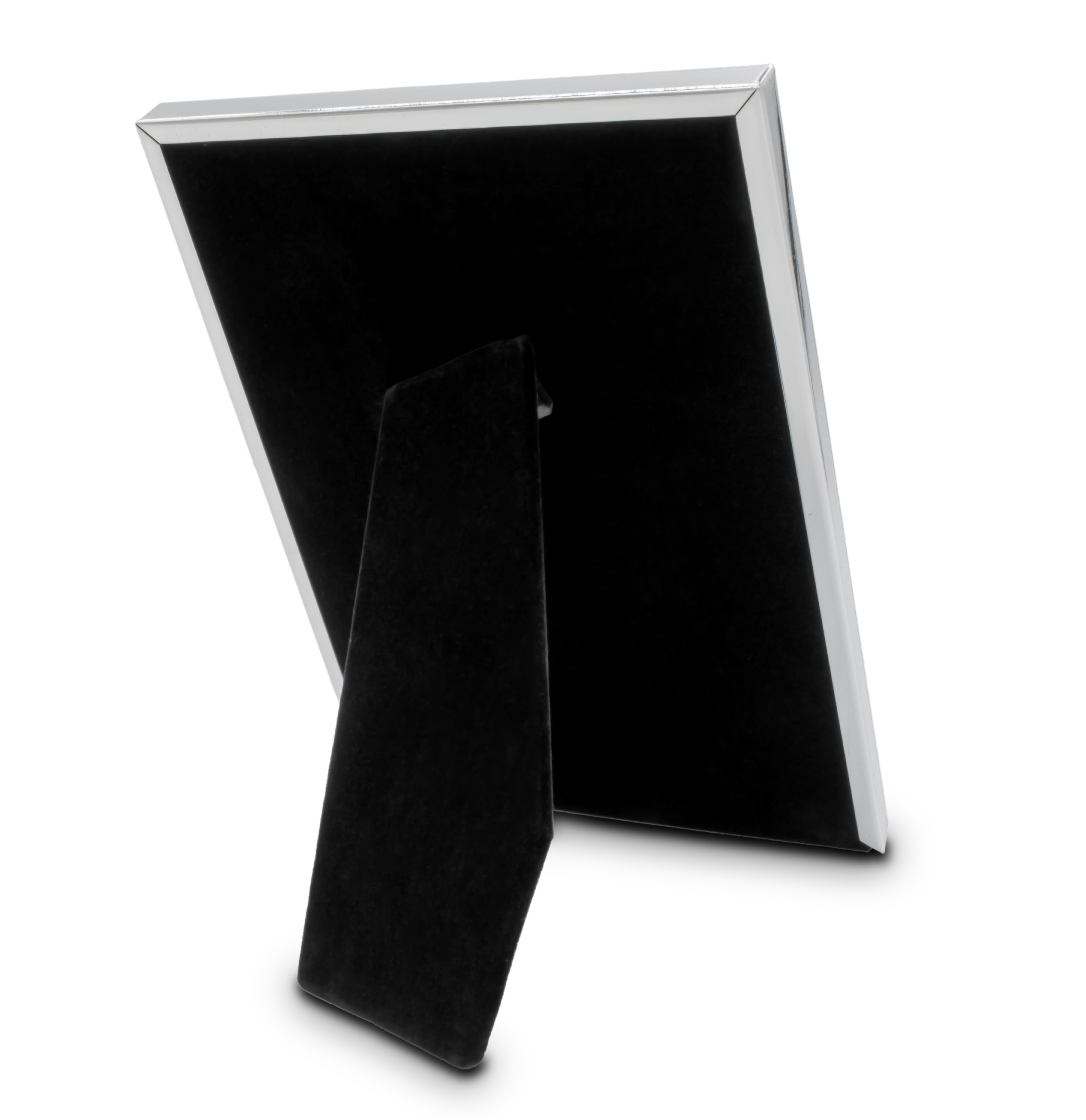 Fotorahmen zum Stellen aus Metall in silber - für 15 x 20 cm - Gerundeter Bilderrahmen rechteckig für Hoch- und Querformat Fotos