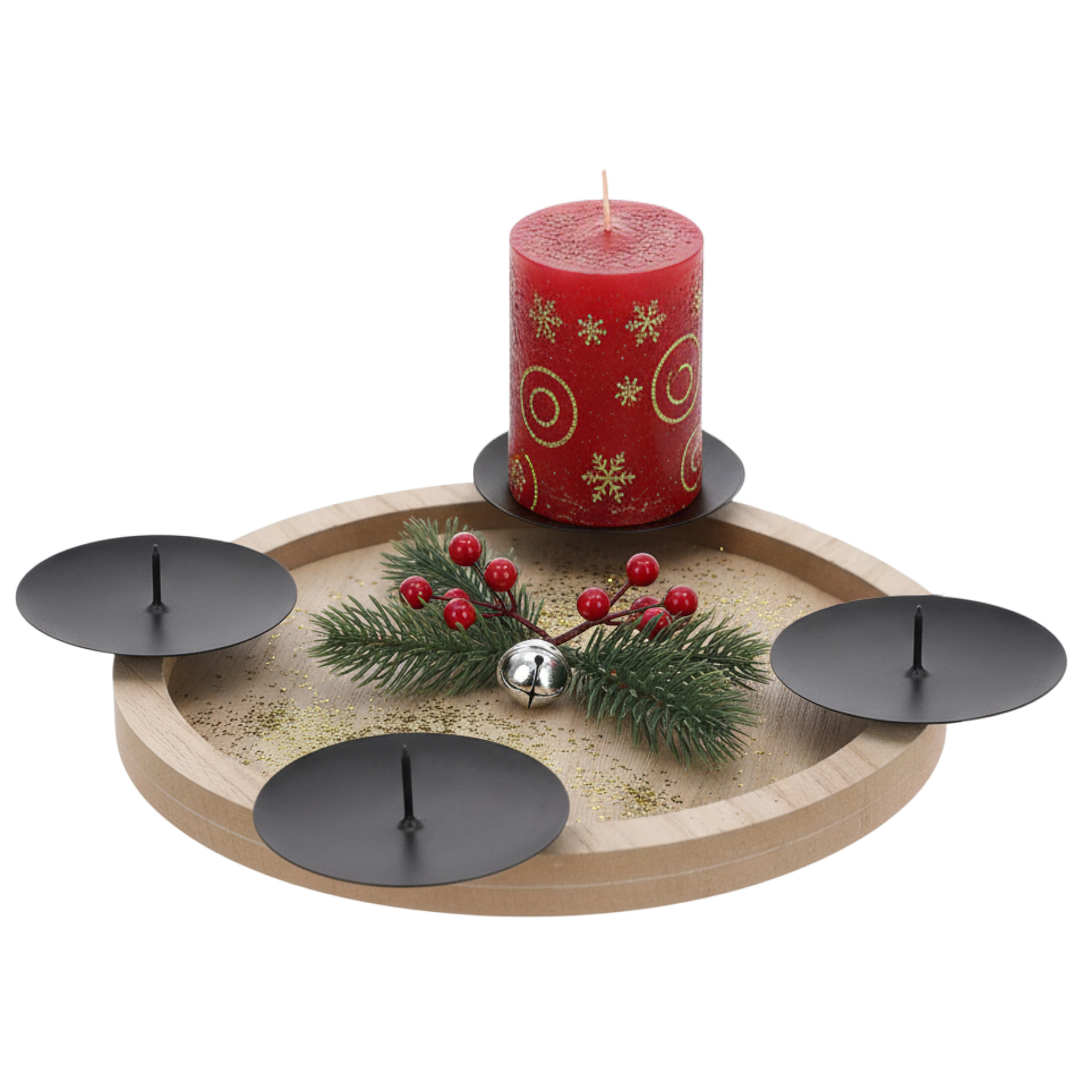 Holz Adventskranz klein zum selbst Dekorieren - 28 cm