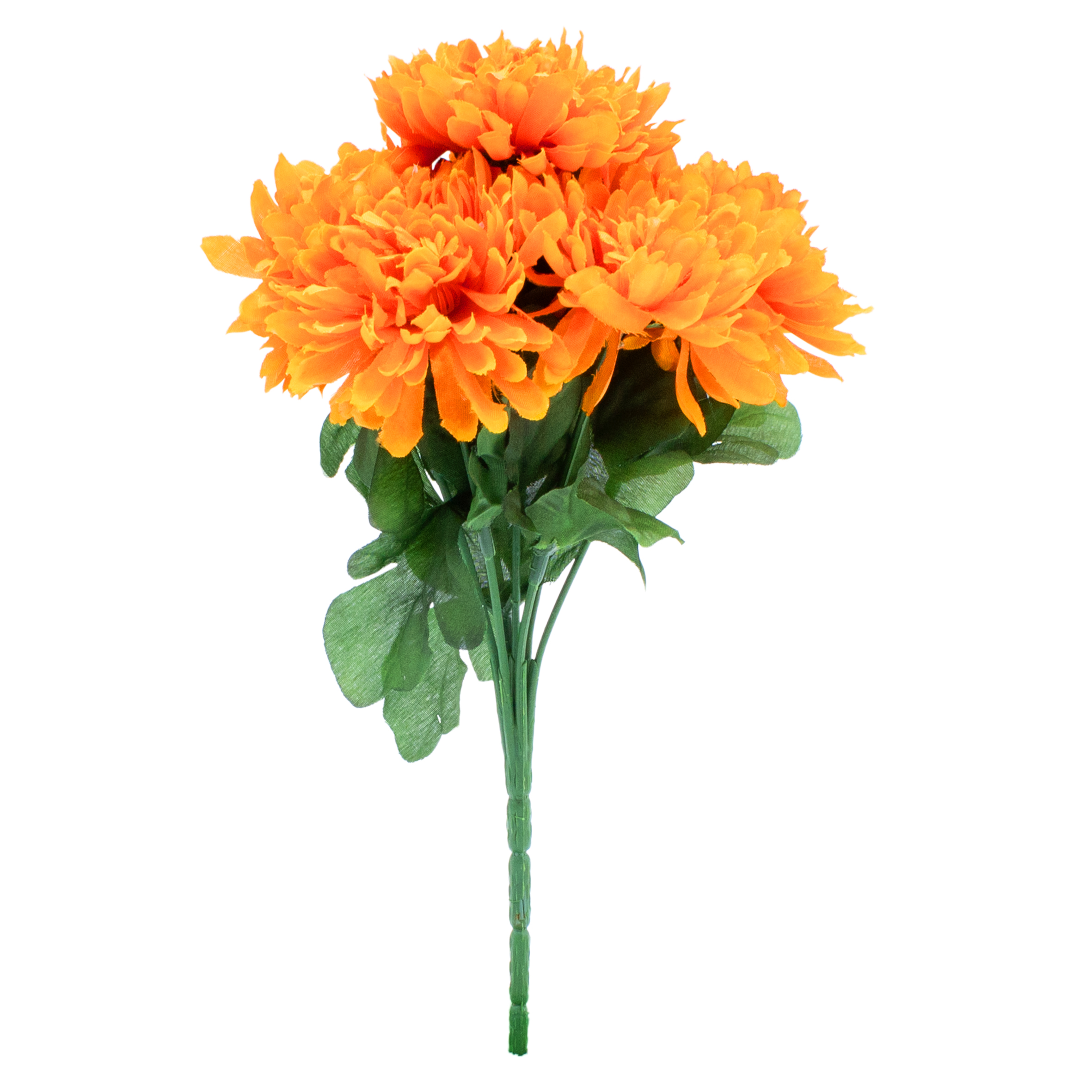 Chrysanthemen Strauß künstlich 2er Set - orange - Deko Blumenstrauß mit 7 Stielen