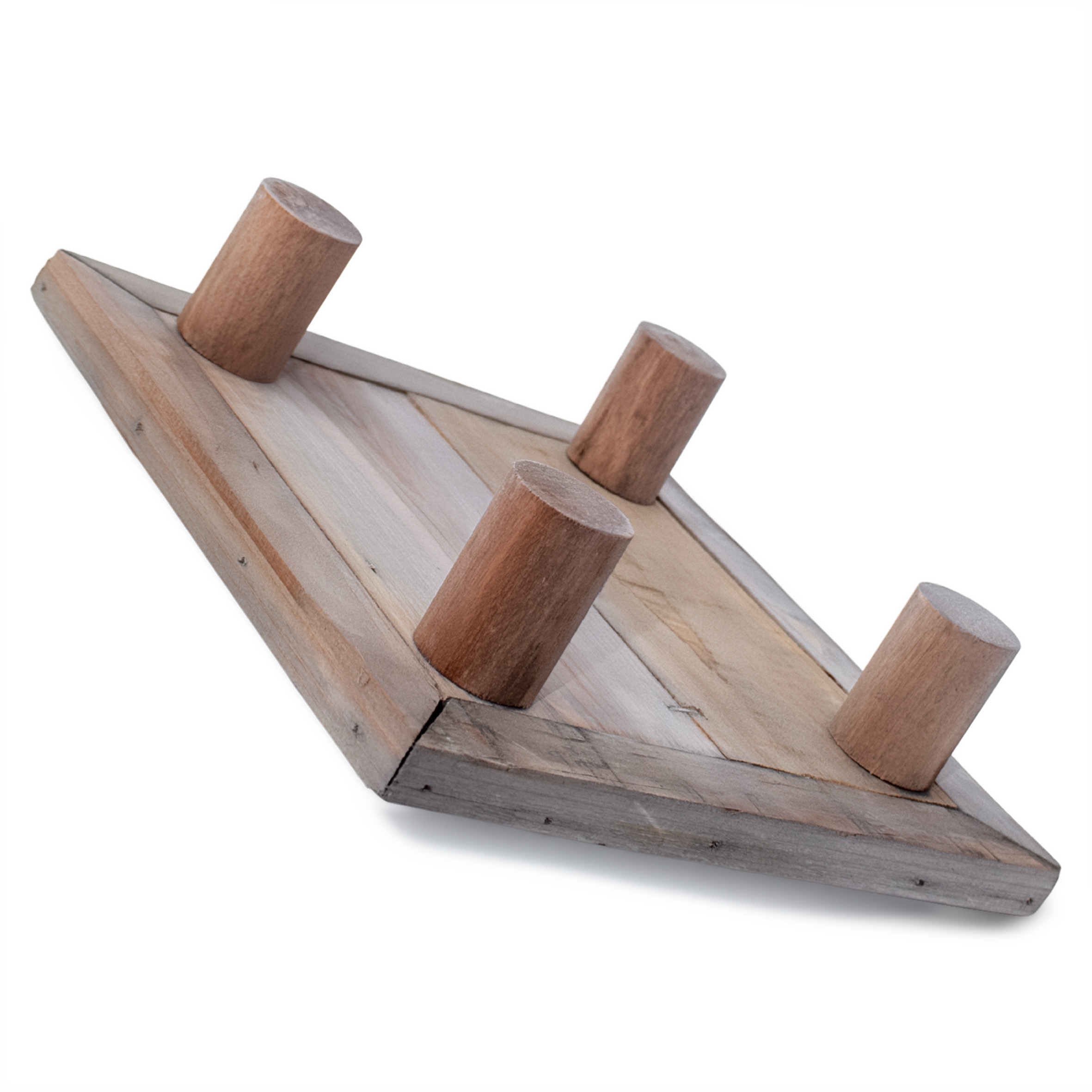 Deko Blumenteller natur klein quadratisch - 20 x 20 cm - Mini Holz Pflanzenhocker mit 4 Füßen
