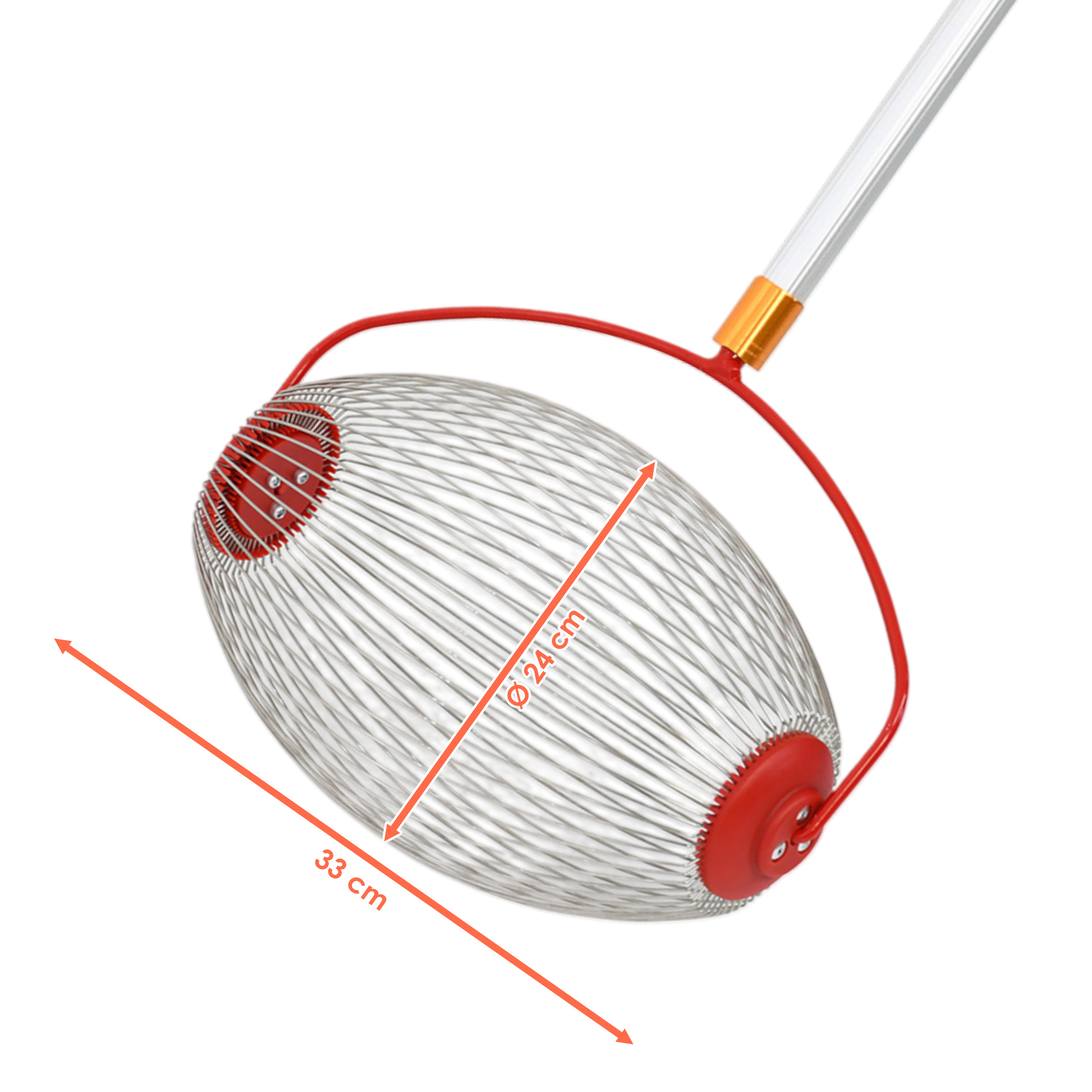 Rollsammler mit Alu Teleskopstiel für Nüsse und Obst - ausziehbar bis 120 cm - Nusssammler mit großem Erntekorb und Teleskopstange
