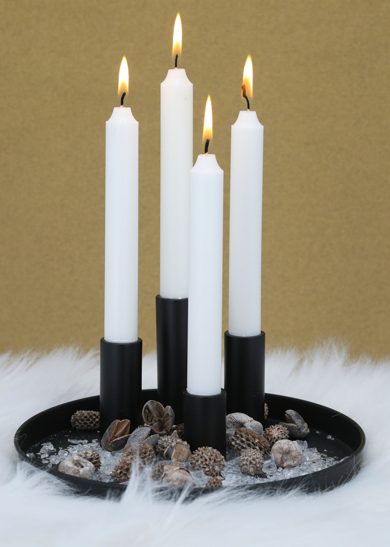 Magnet Stabkerzen Halter 4er Set - Farbe und Größe wählbar - Metall Tafel Kerzen Ständer magnetisch