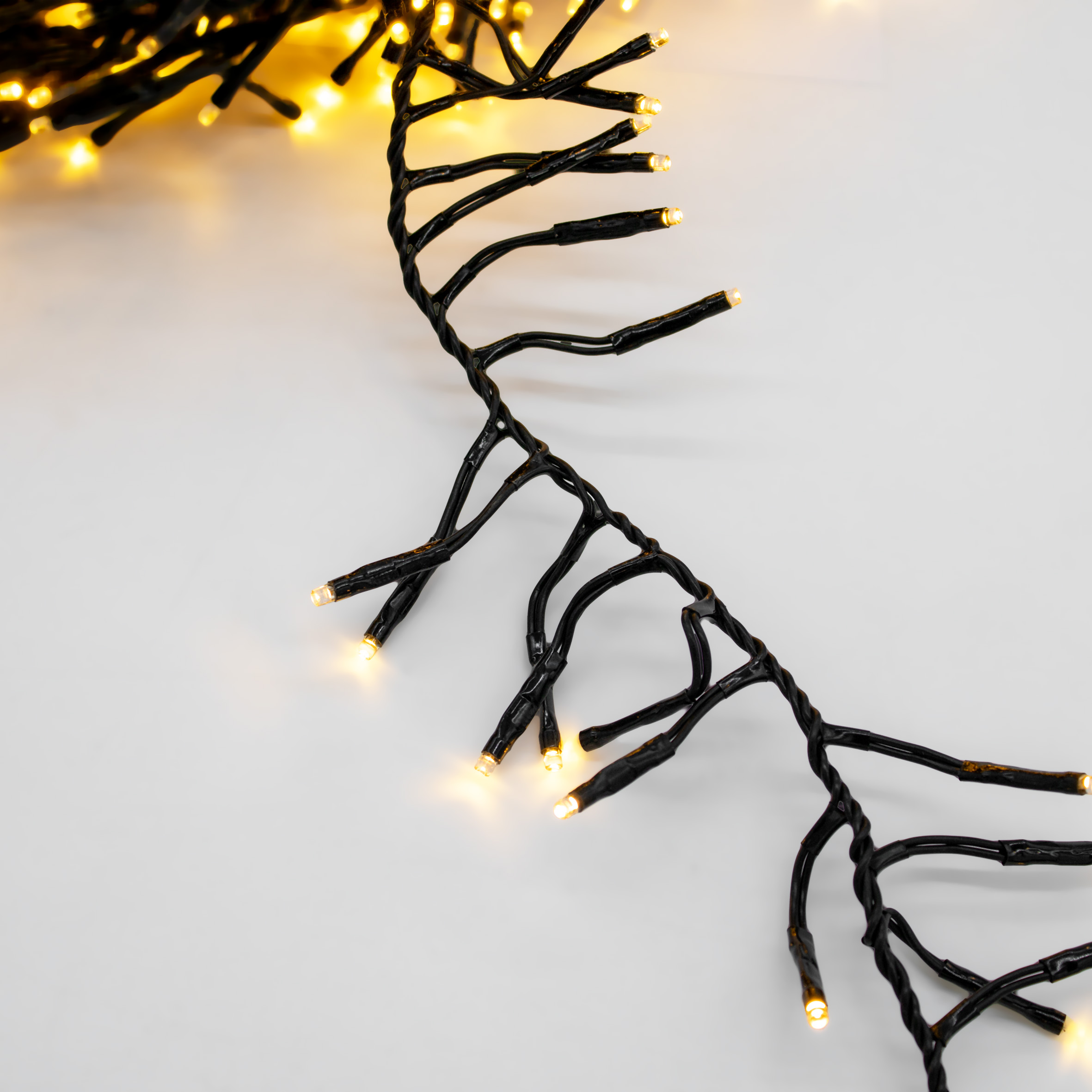 Büschel Lichterkette für Außen warm weiß mit Timer und Netzstecker - 5 m / 384 LED - Outdoor Weihnachtslichterkette mit 8 Funktionen