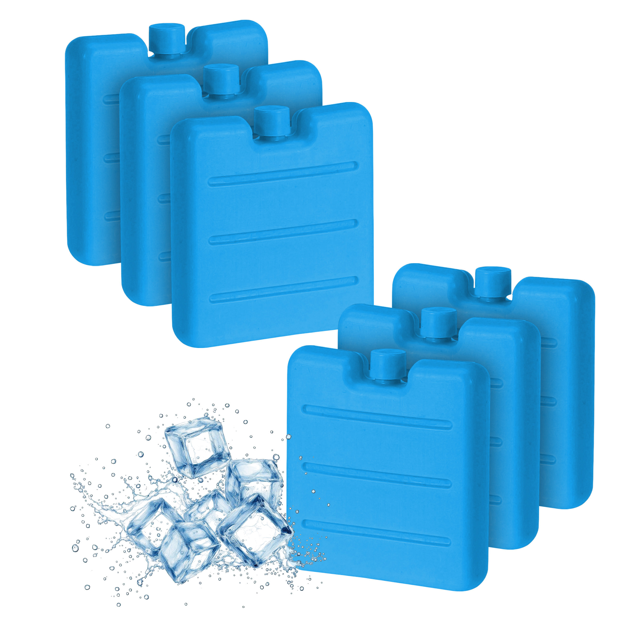 Mini Kühlakkus 6er Set blau - je 8 x 7 cm