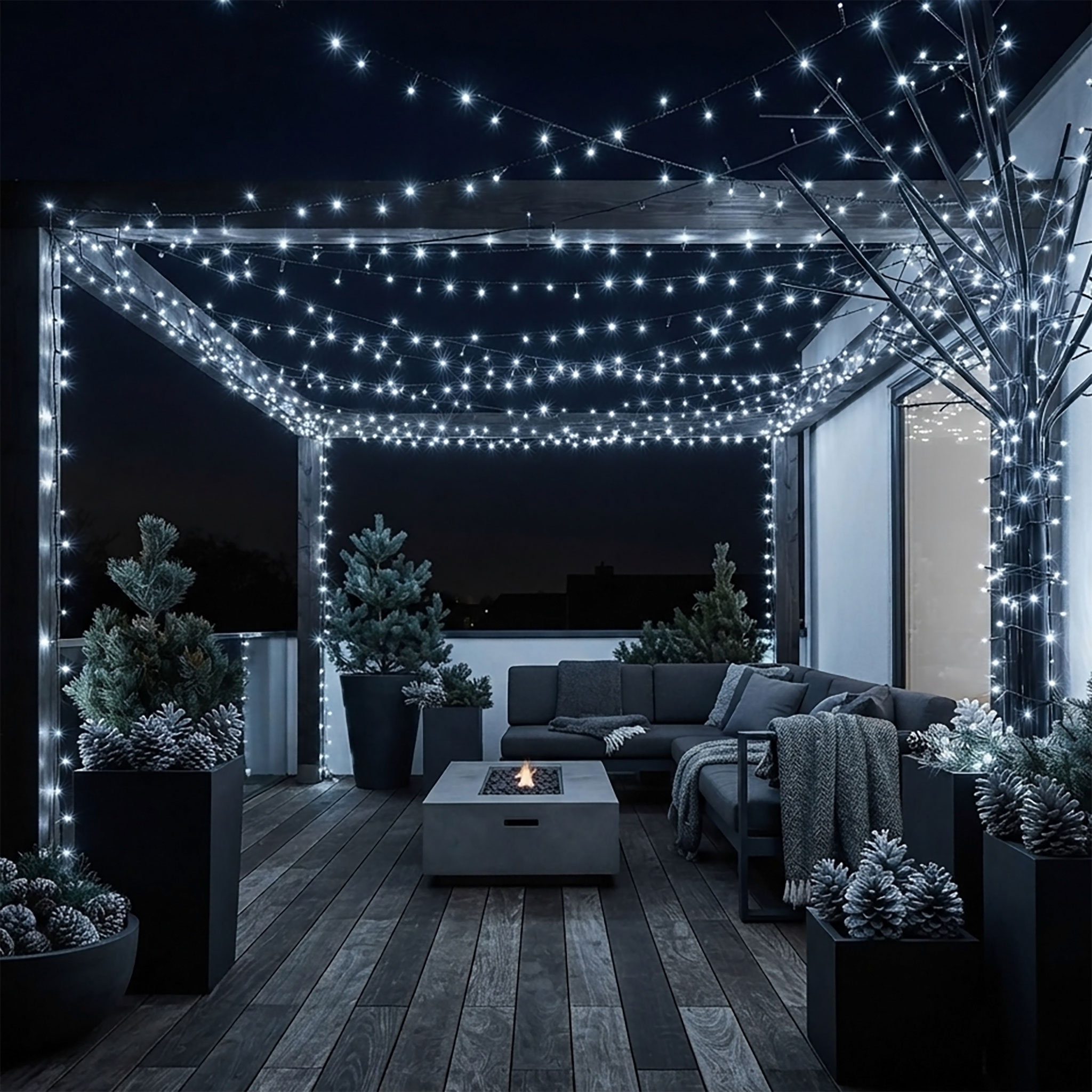 Weihnachts Lichterkette 40 - 720 LED - (kalt) weiß