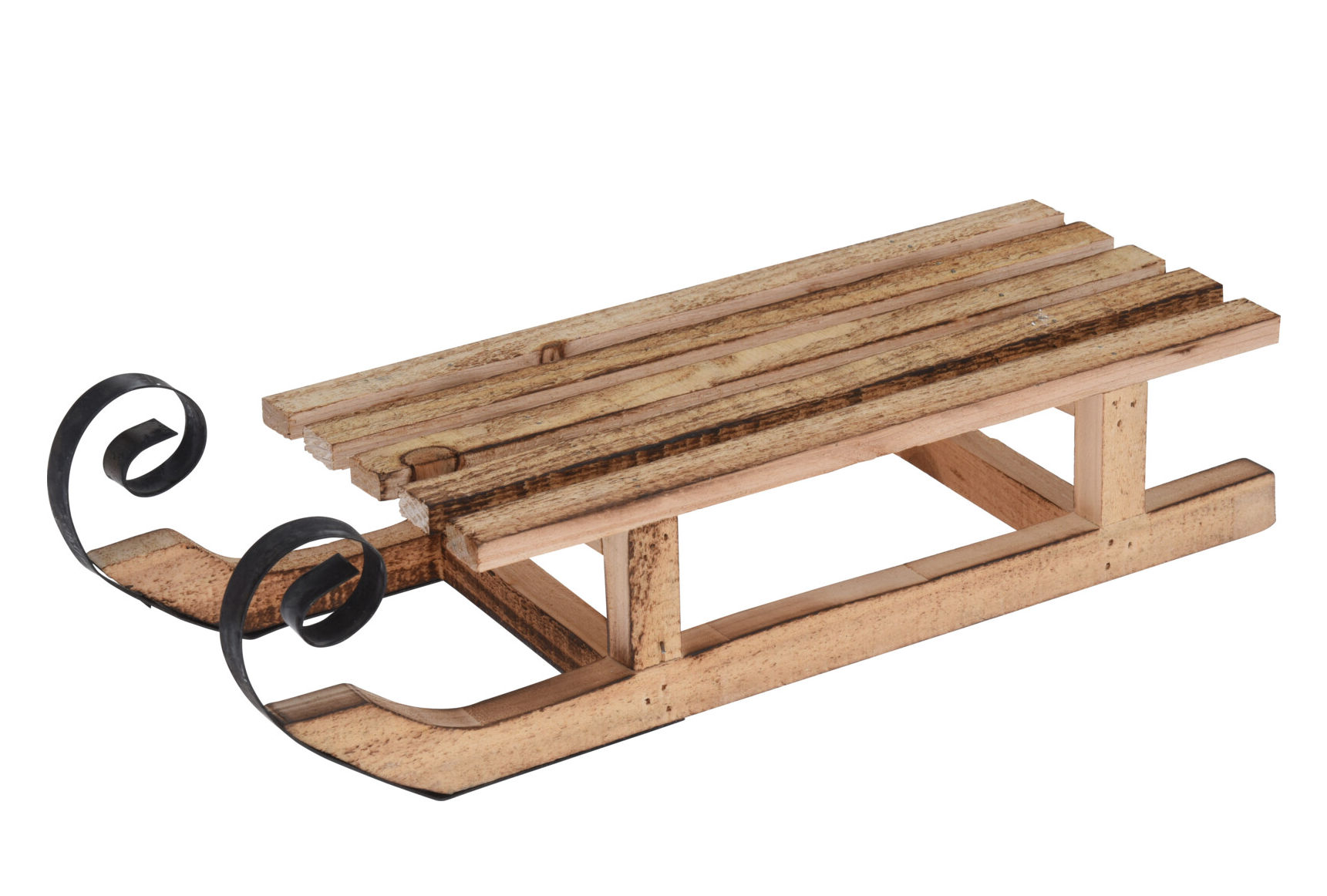 Holz Deko Schlitten 40 x 14 x 10 cm