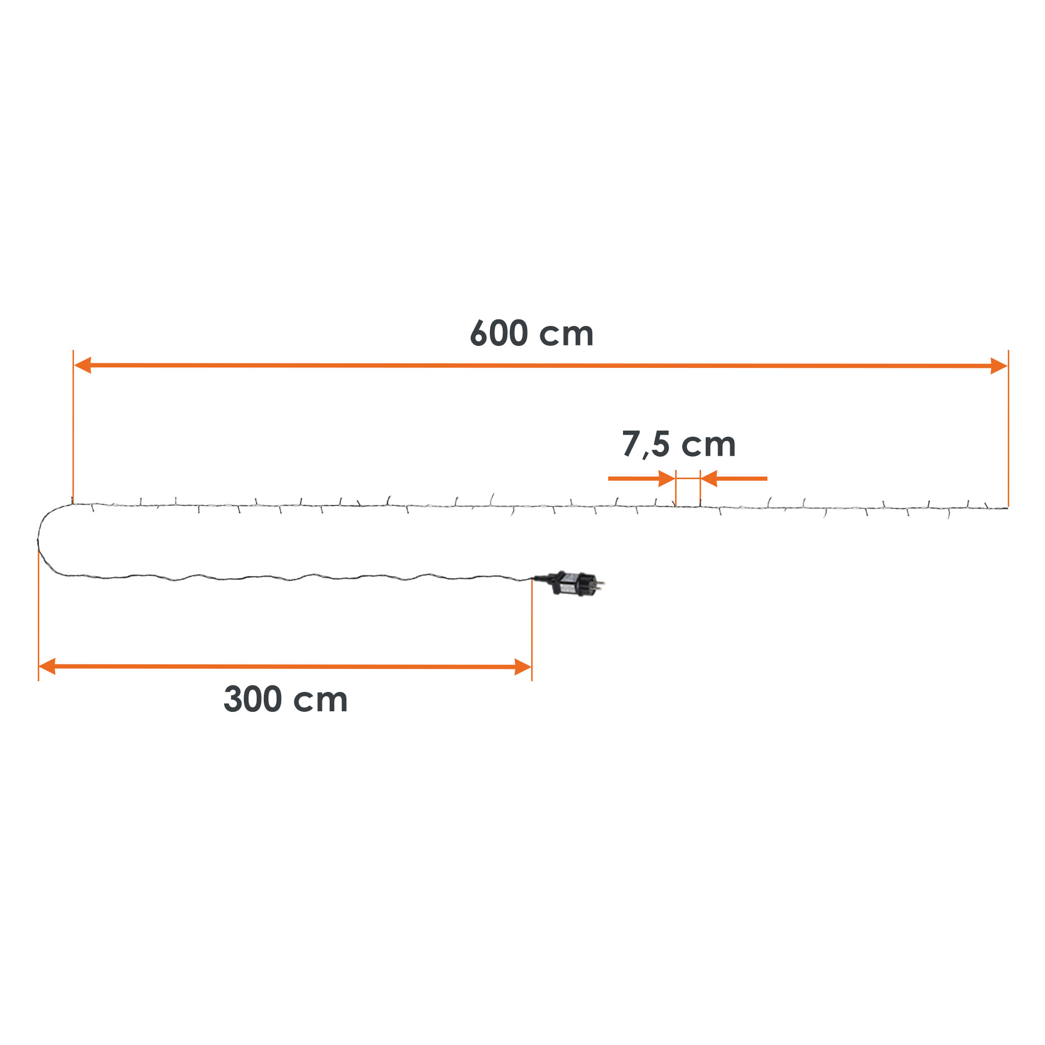 LED Weihnachts Lichterkette warm weiß - 8 Längen / 40-720 LED - Garten Deko Beleuchtung