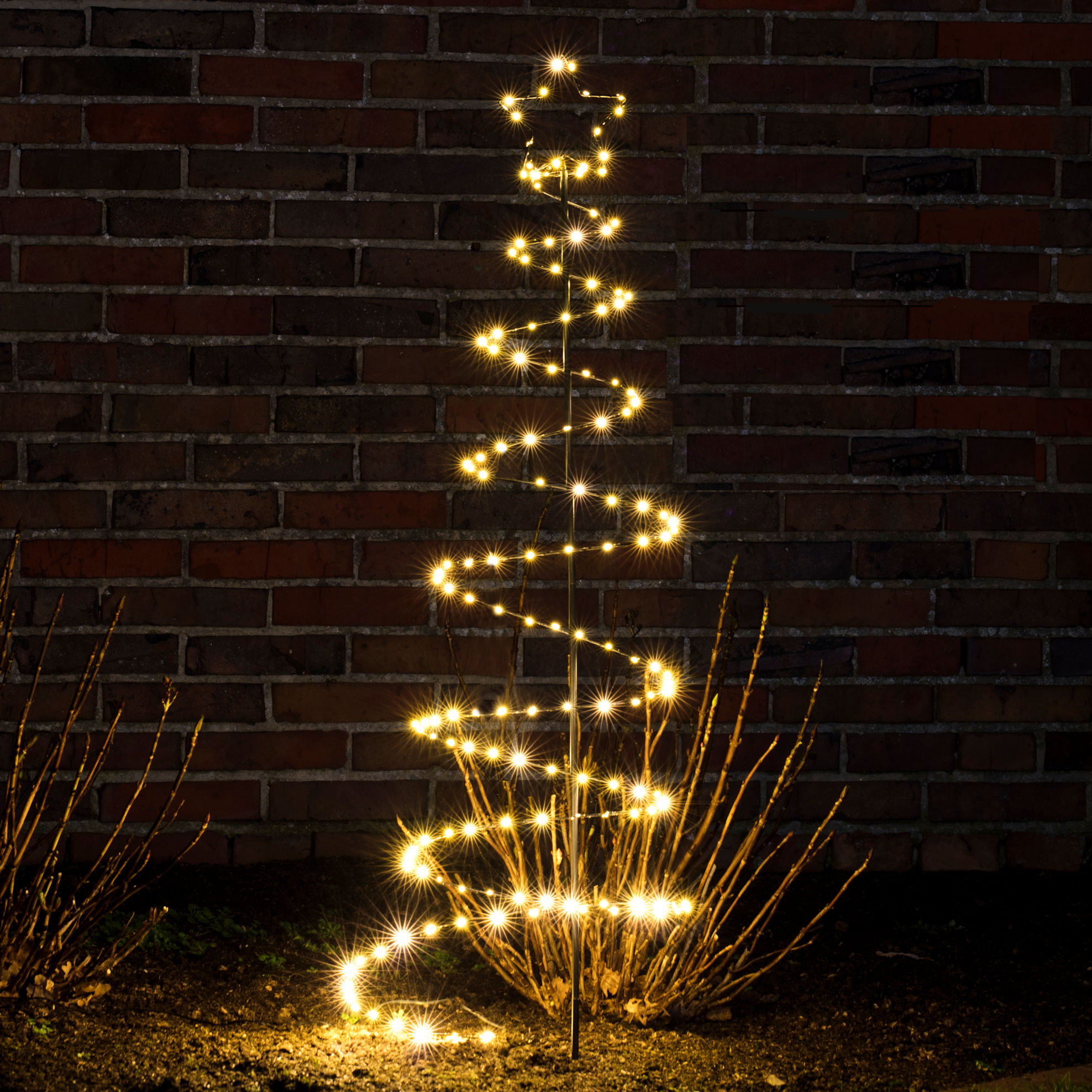 Spiral Weihnachtsbaum mit 180 LED - Weihnachtsbaum Gartenstecker Außendeko Stromstecker