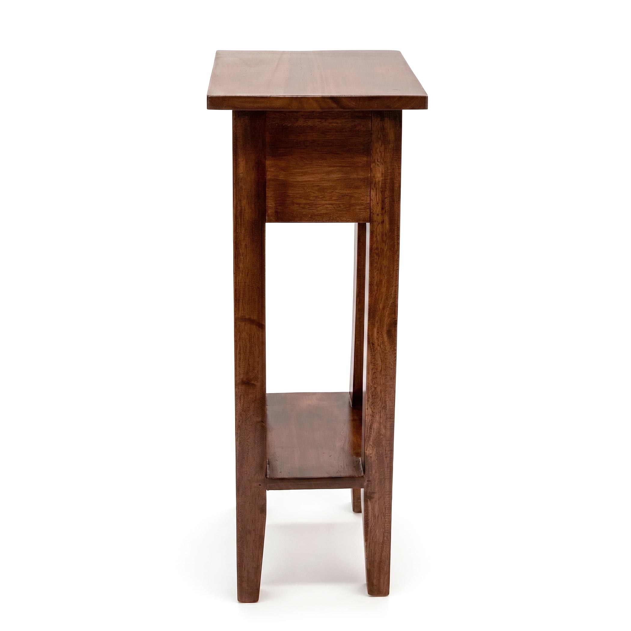 Mahagoni Beistelltisch mit Schublade 67 x 25 cm - braun - Vintage Holz Telefontisch