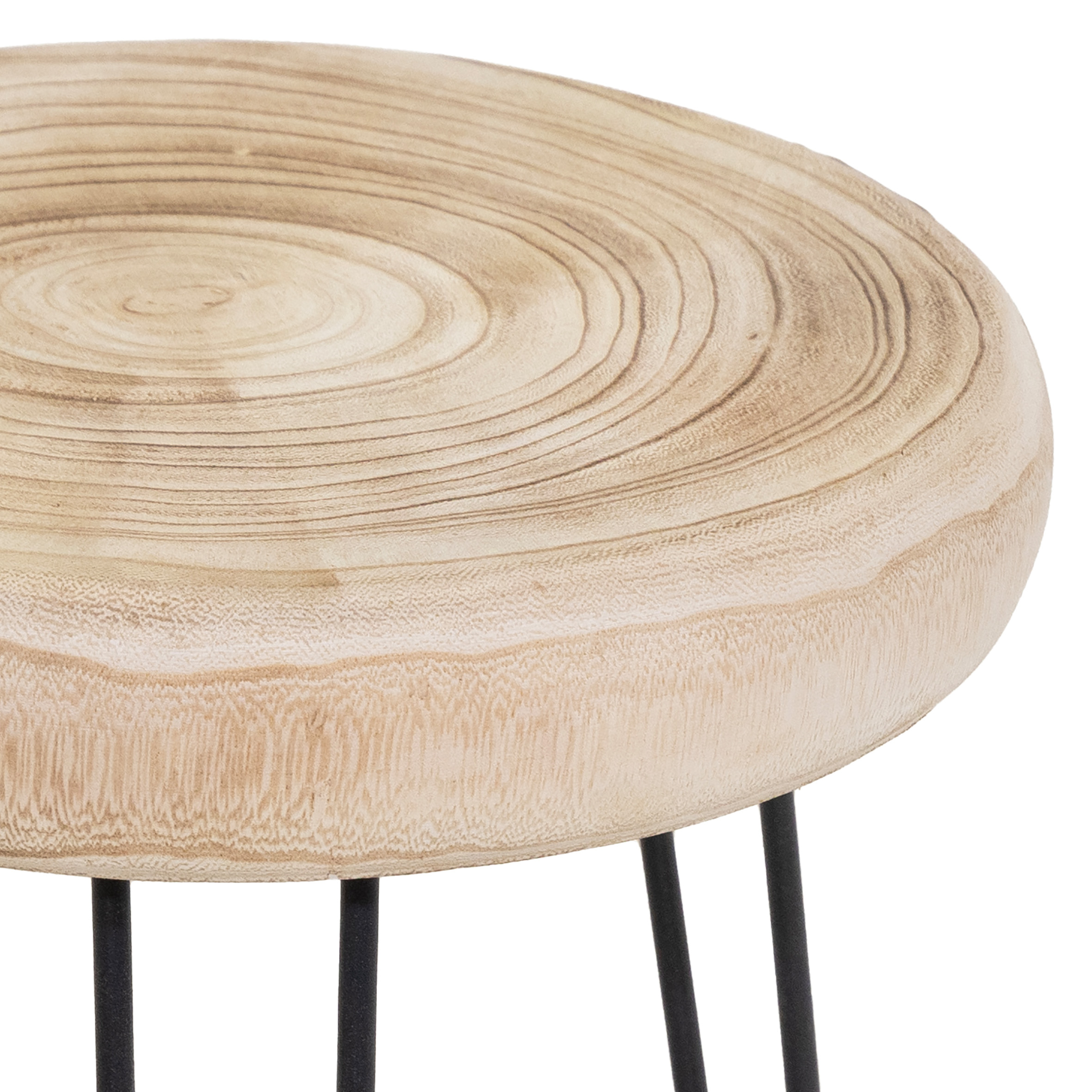 Holz Blumenhocker natur mit 3 Beinen - 32 cm - Massivholz Pflanzenständer rund naturbelassen