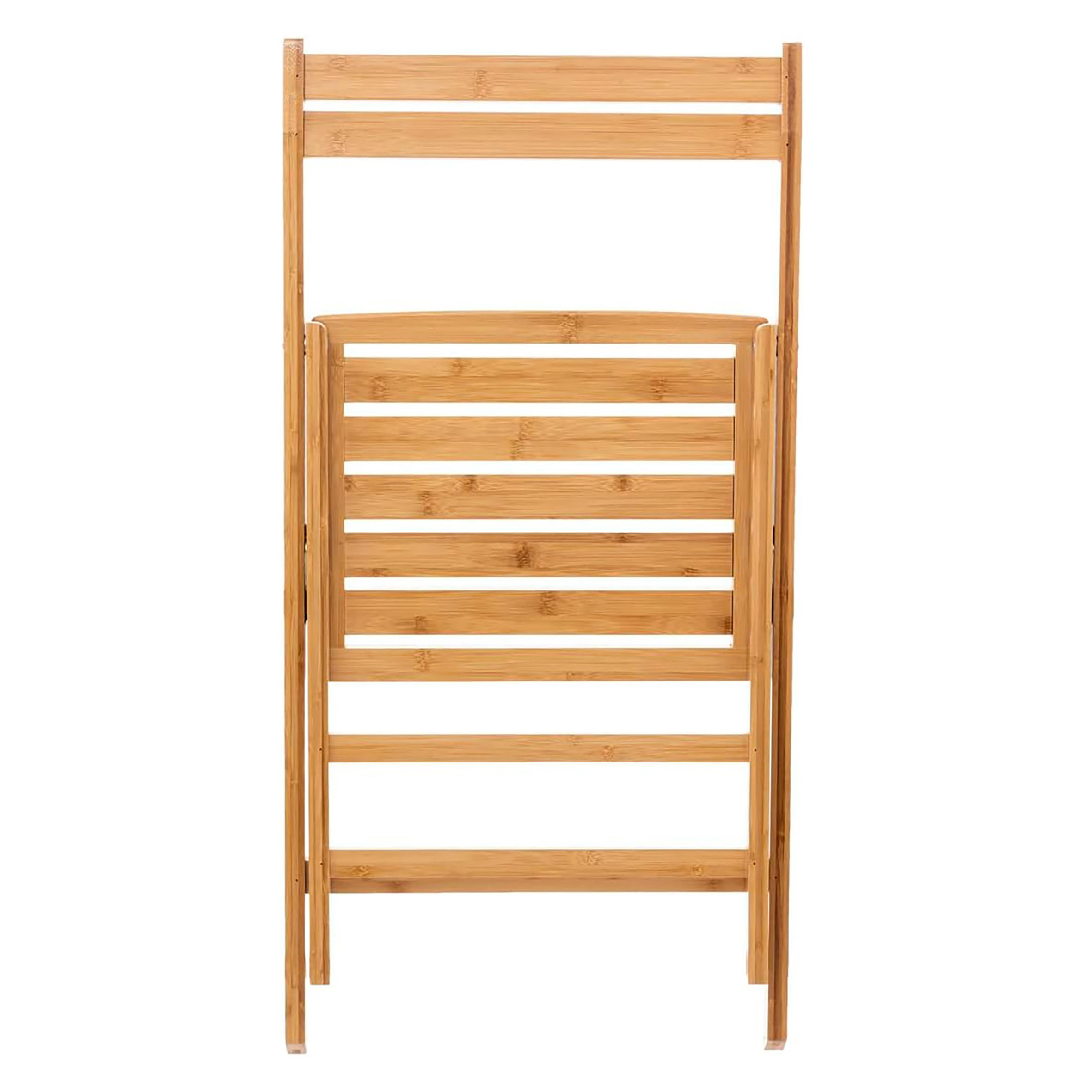 Bambus Klappstuhl natur belastbar bis 120 kg - 79 x 44 cm - Küchen Stuhl klappbar aus FSC Holz