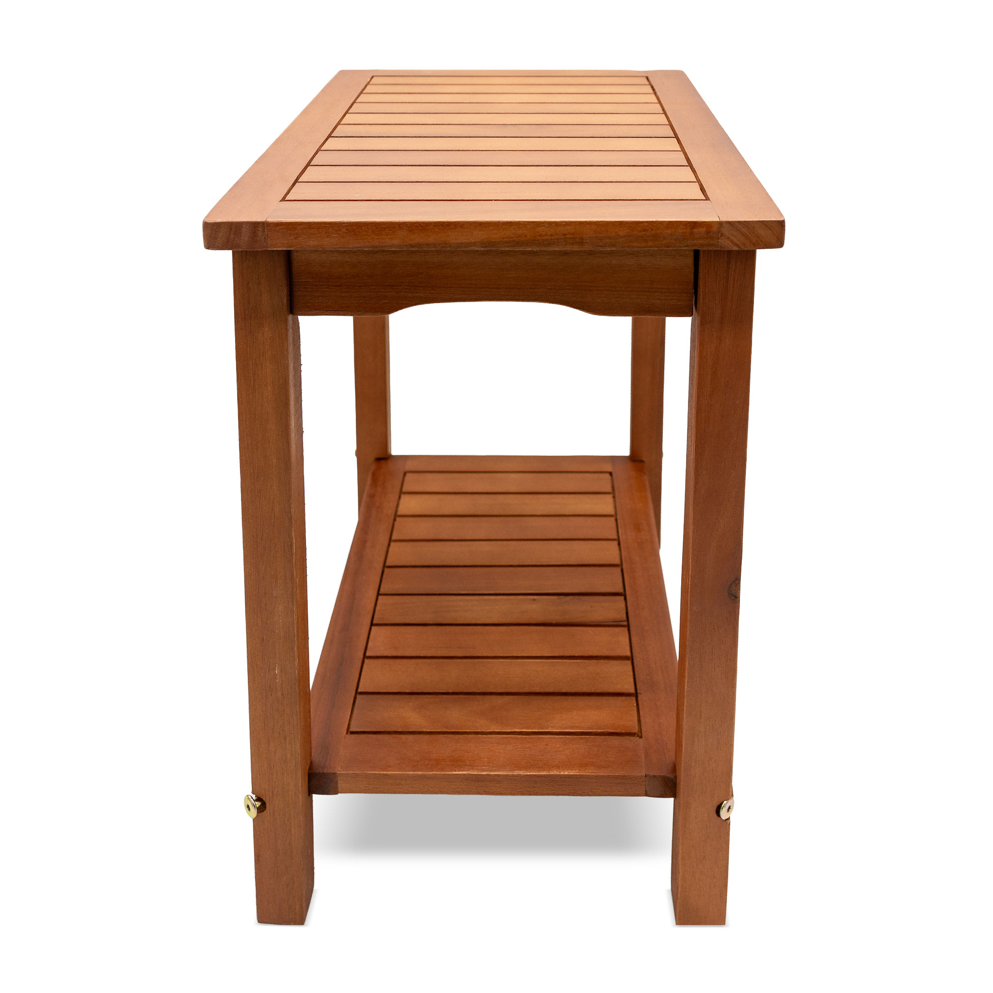 Garten Beistelltisch aus massivem Eukalyptus Holz ca. 50 cm x 50 cm x 35 cm