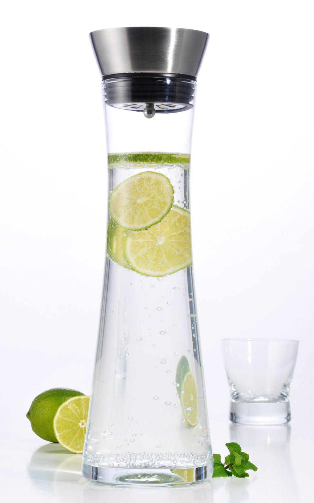 Wasserkaraffe mit Edelstahl Deckel - 1 Liter