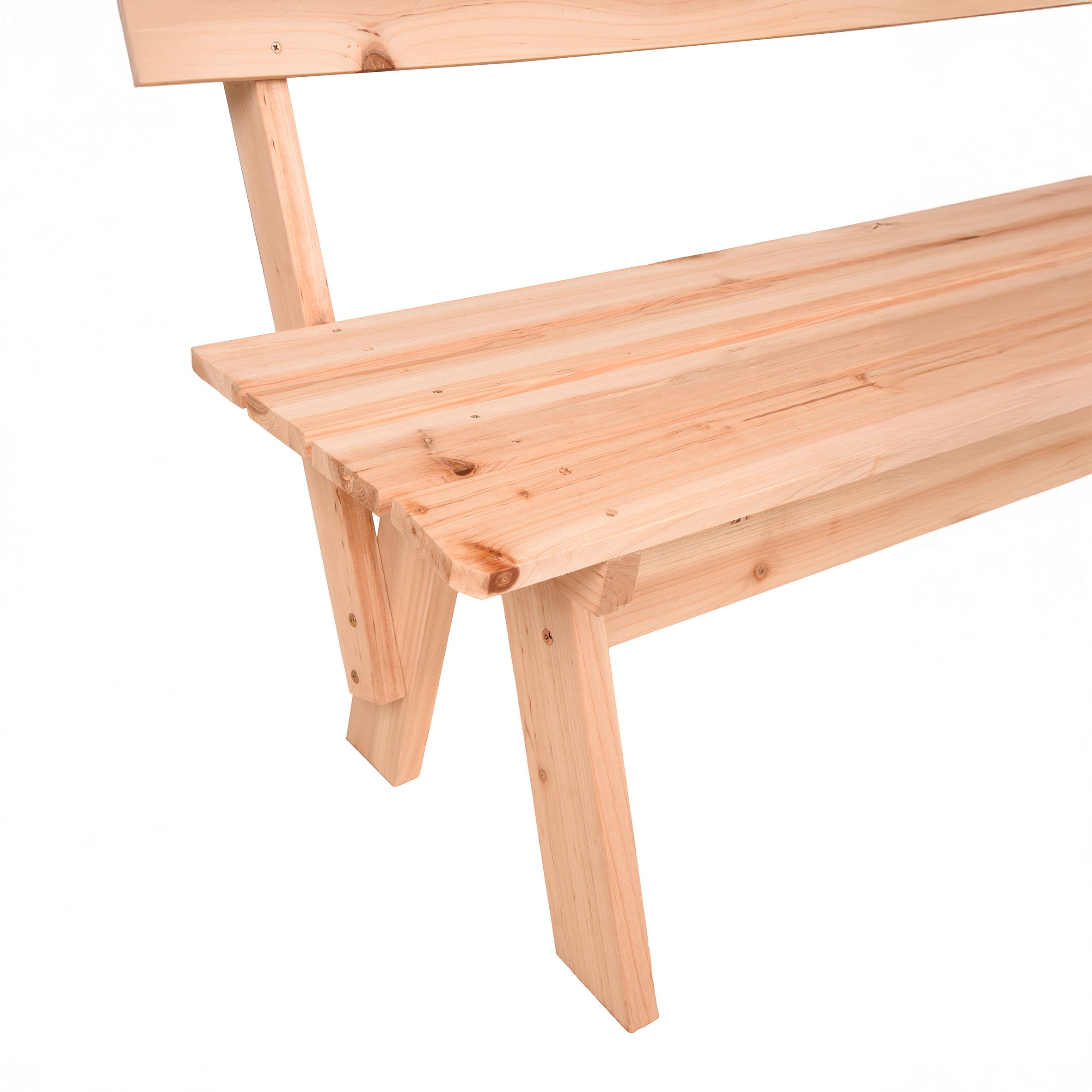 Massivholz Gartenbank 3-Sitzer mit Rückenlehne - 150 x 62 cm - Holz Sitzbank wetterfest 200 kg Belastbarkeit